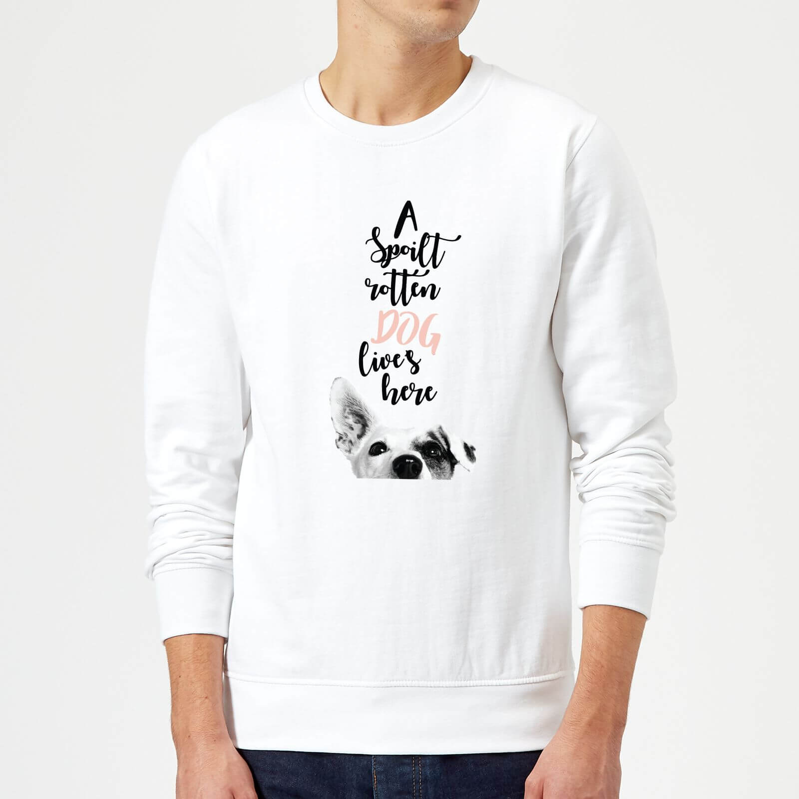 Candlelight A Spoilt Rotten Dog Lives Here Jack Russell Sweatshirt - White - S - White