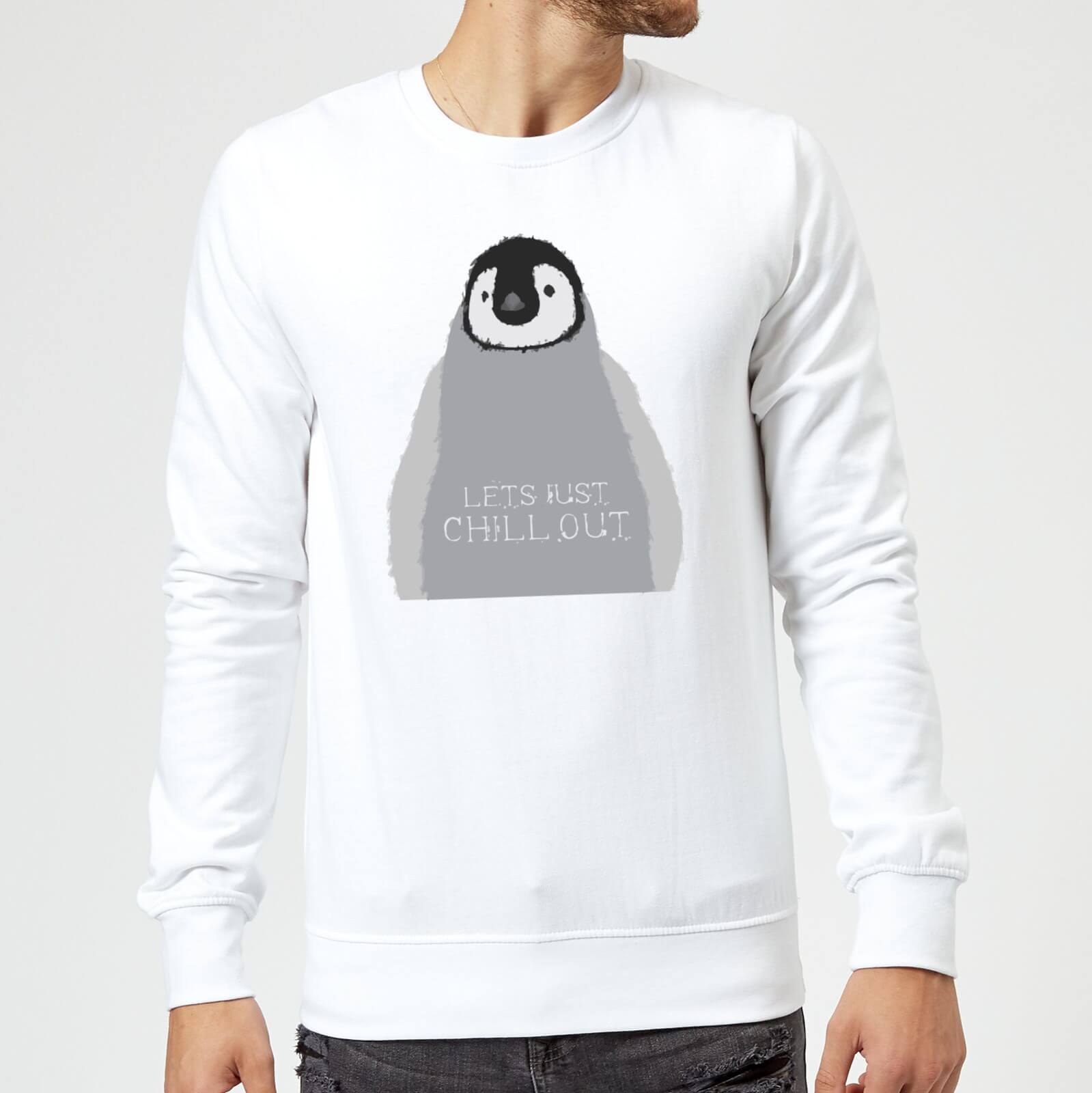 Candlelight Baby Penguin Lets Just Chill Out Sweatshirt - White - S - White