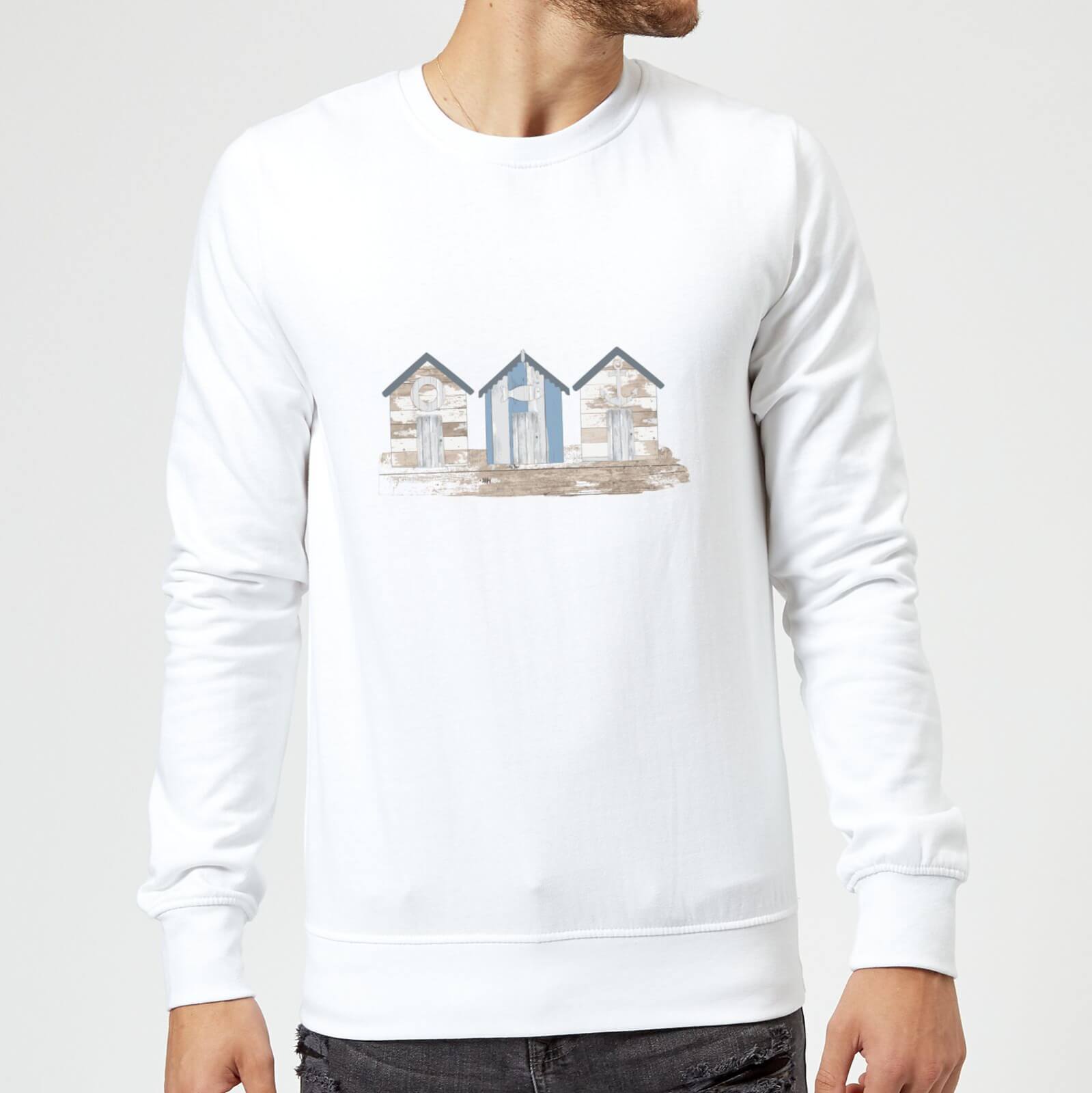 Candlelight Wooden Beach Hut Sweatshirt - White - S - White