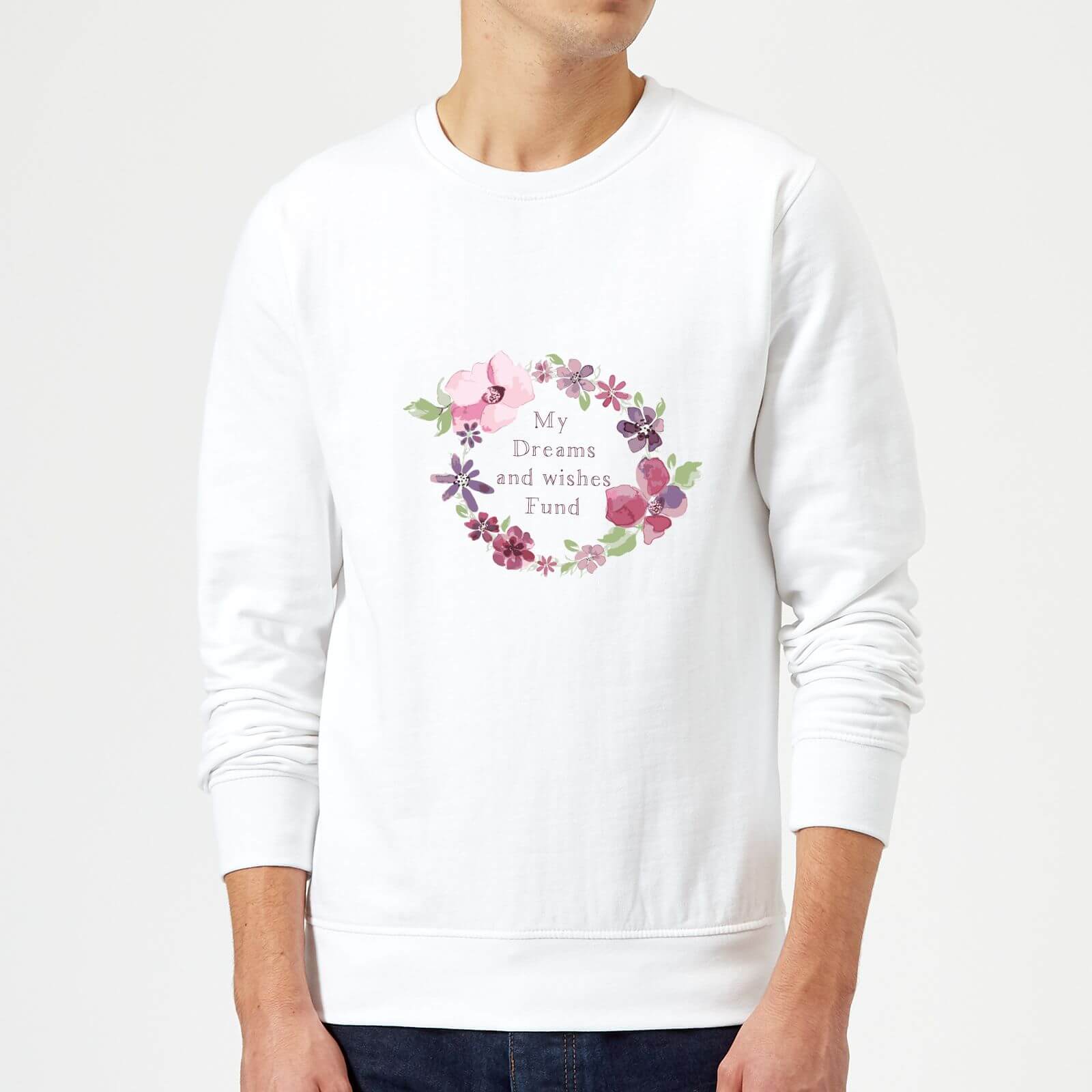 Candlelight My Dreams And Wishes Fund Floral Ring Sweatshirt - White - M - White
