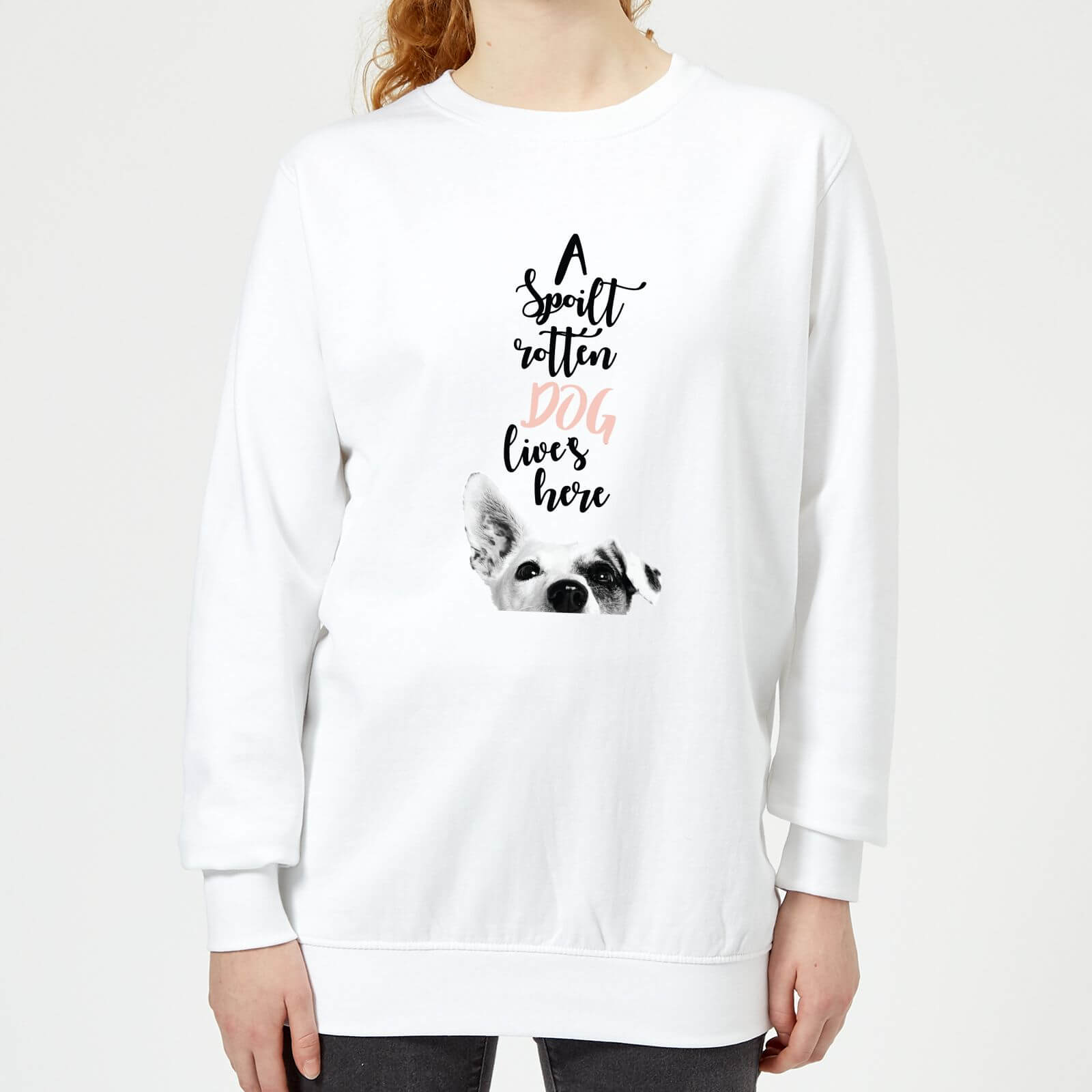 Candlelight A Spoilt Rotten Dog Lives Here Jack Russell Women's Sweatshirt - White - XS - White