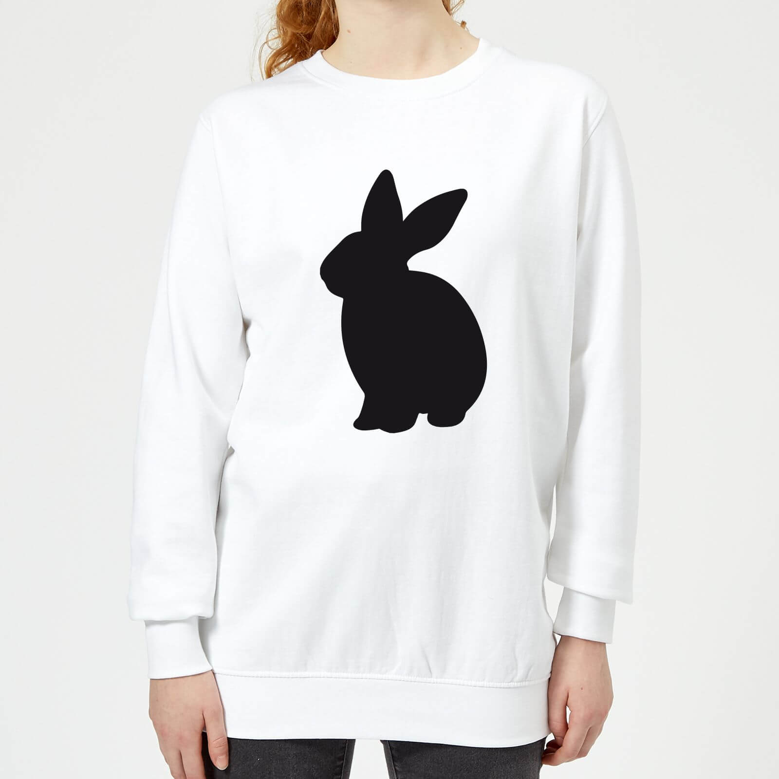 Candlelight Bunny Rabbit Silhouette Women's Sweatshirt - White - XS - White