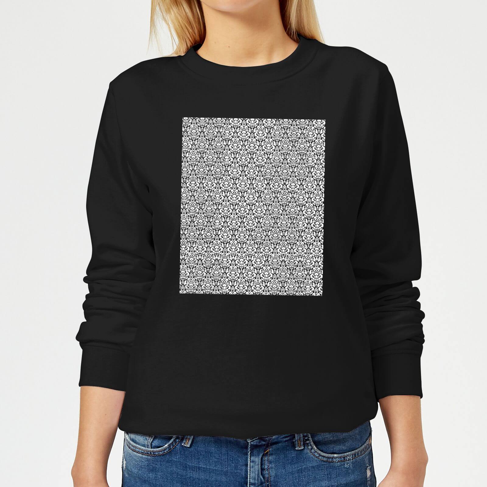 

Candlelight Lace Fabric Pattern Women's Sweatshirt - Black - 5XL