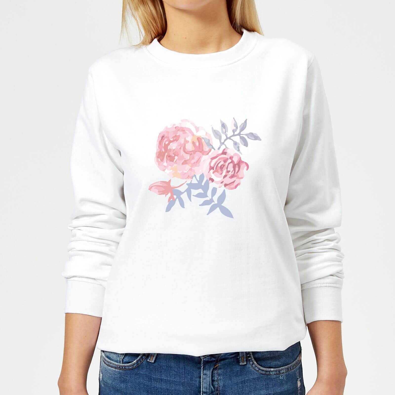 Candlelight Water Colour Cockscomb Women's Sweatshirt - White - XS - White