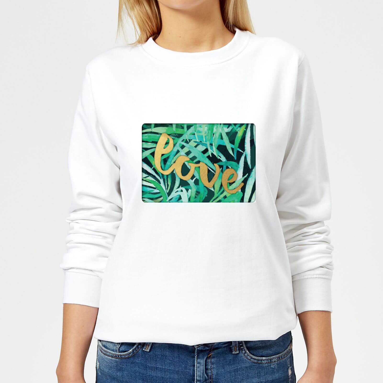 Candlelight Jungle Bush Golden Love Women's Sweatshirt - White - XS - White