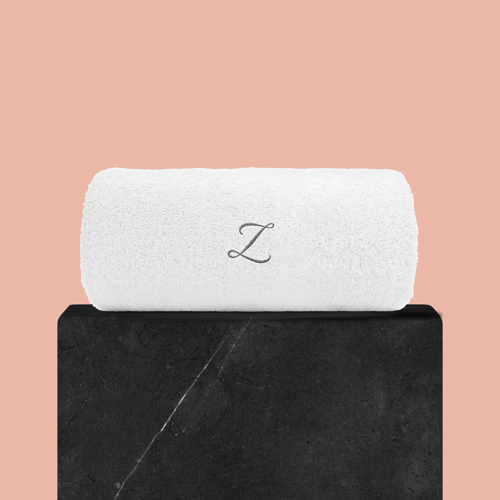 Initial Embroidered Hand Towel - Z