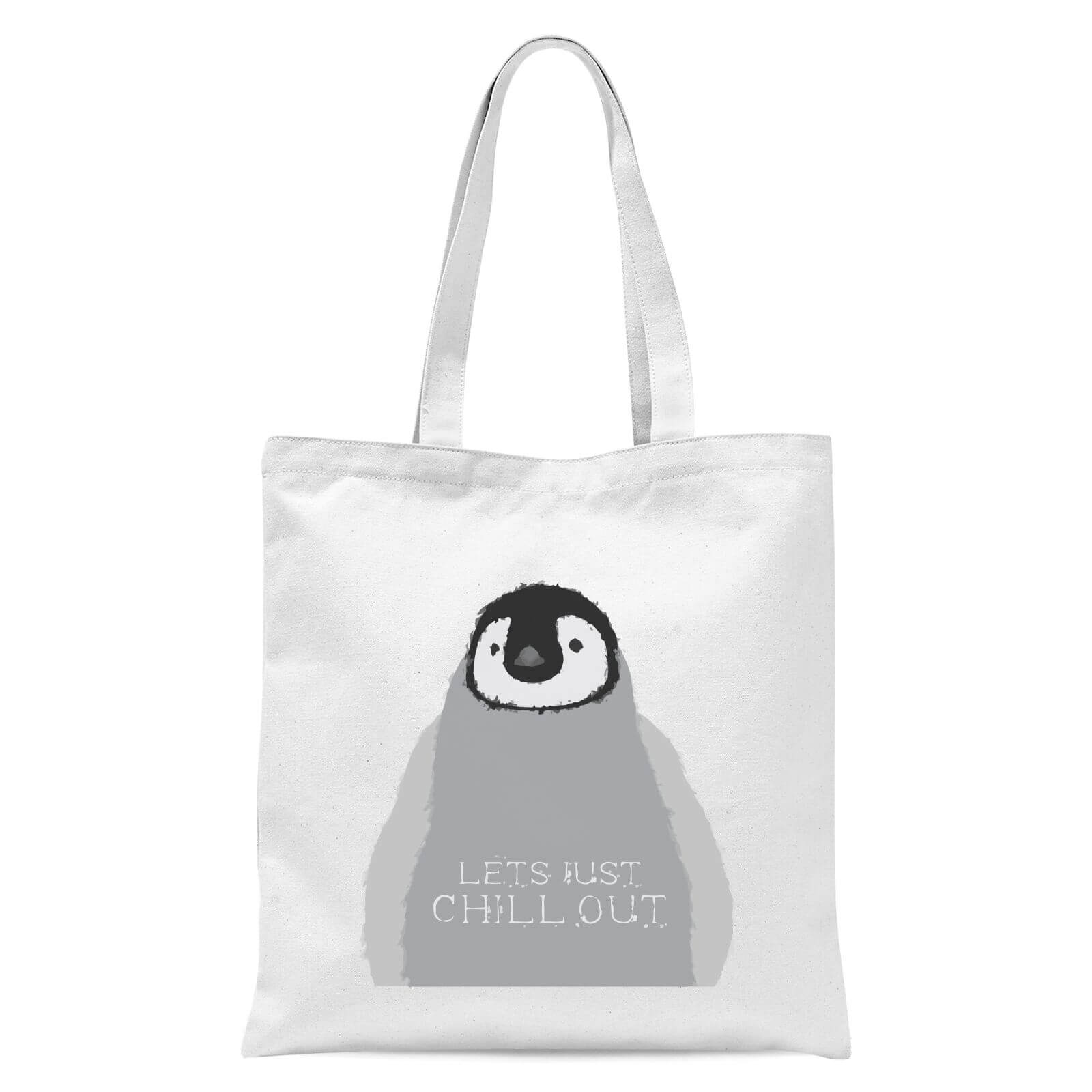 Baby Penguin Lets Just Chill Out Tote Bag - White