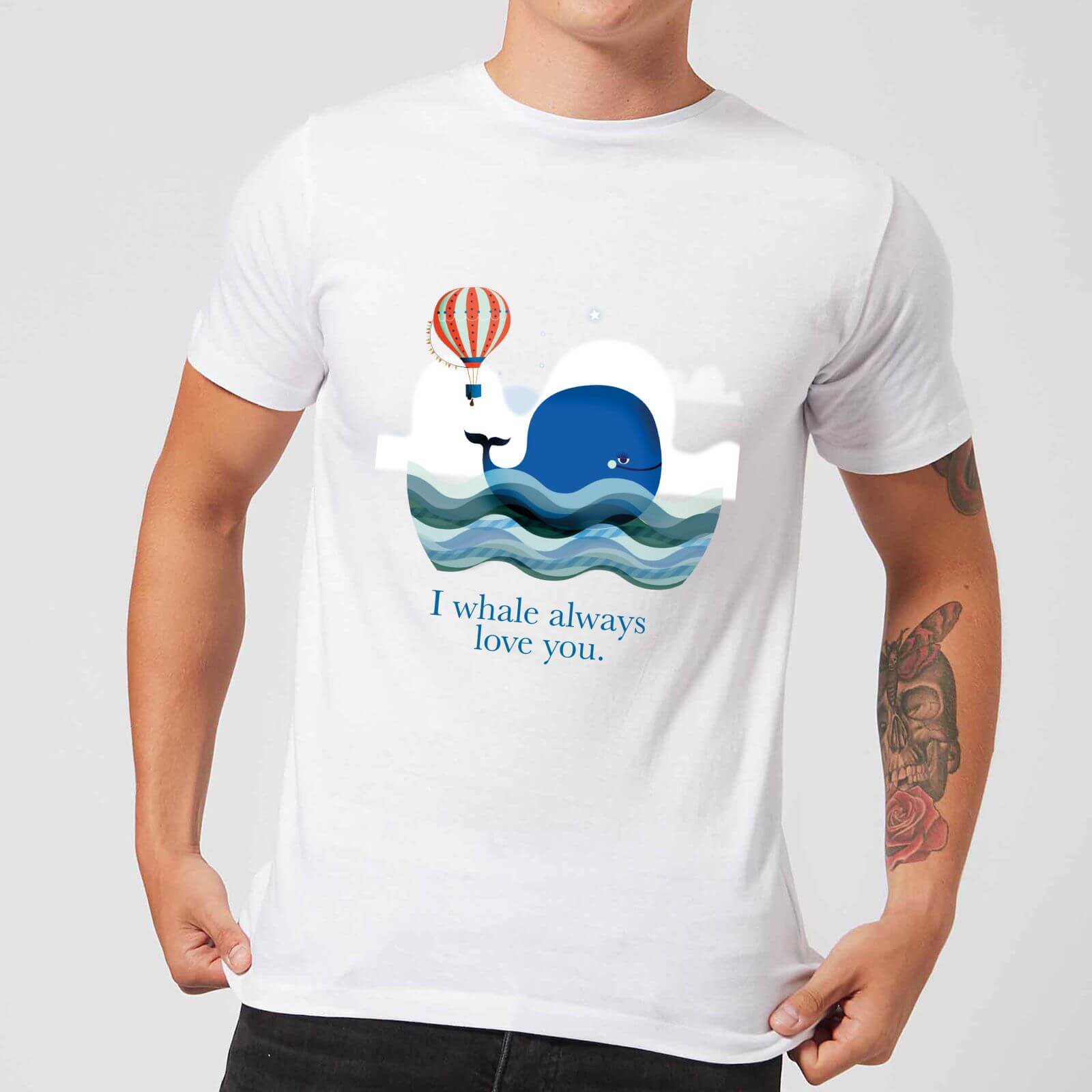 I Whale Always Love You Men's T-Shirt - White - 5XL - White