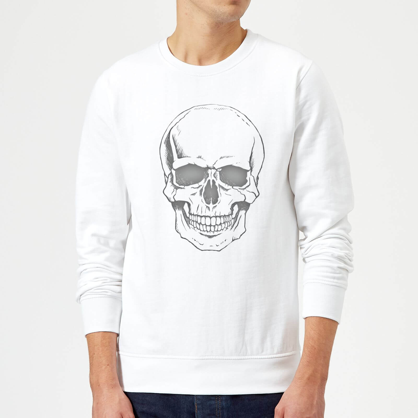 Skull Sweatshirt - White - S - White
