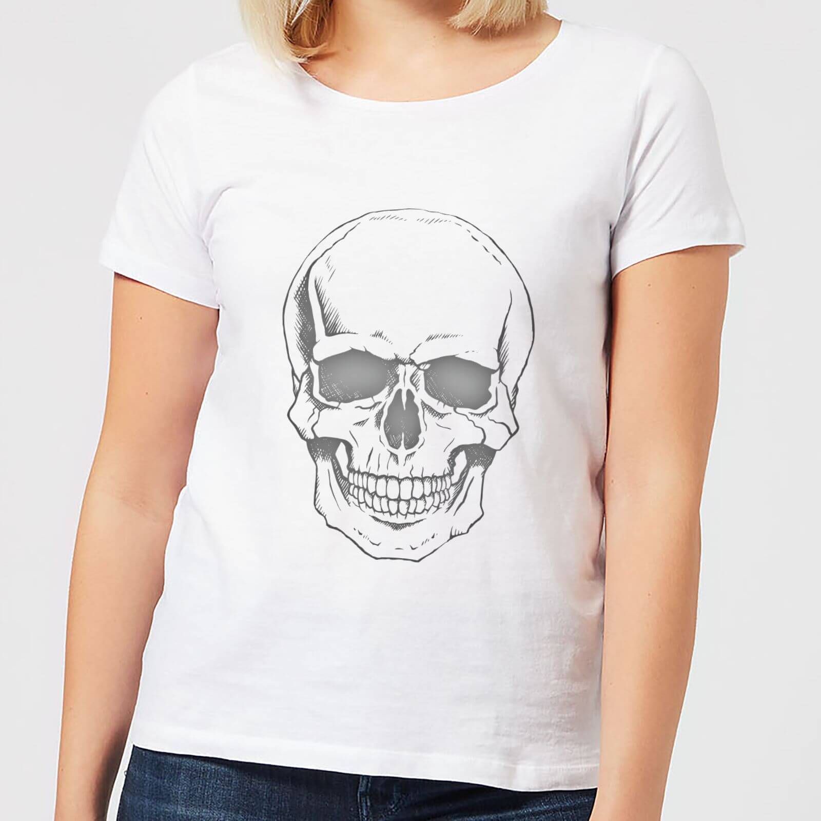Skull Women's T-Shirt - White - S - White