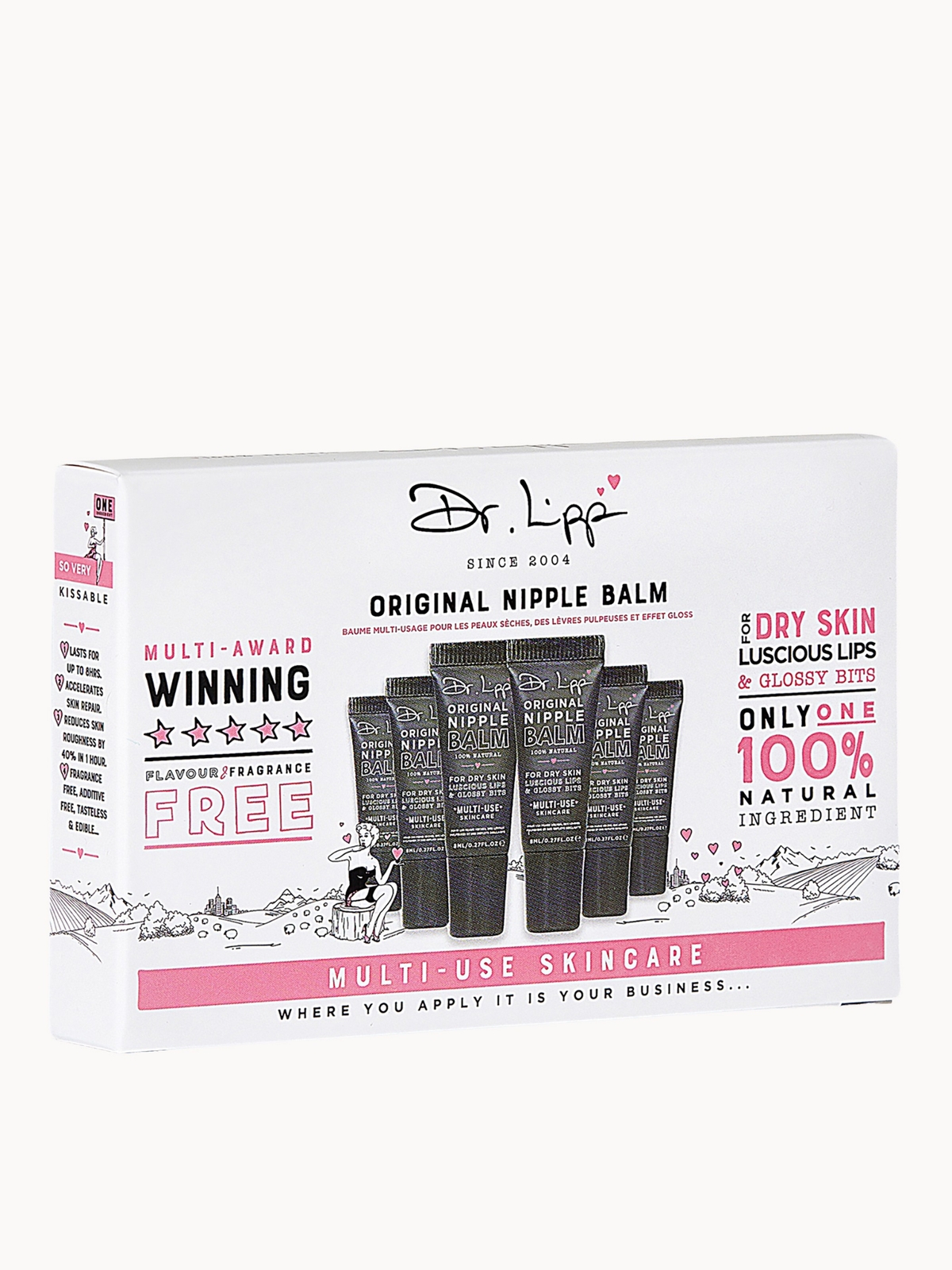 Dr. Lipp Pack Of 6 Minis, Original Nipple Balm For Luscious Lips & Glossy Bits