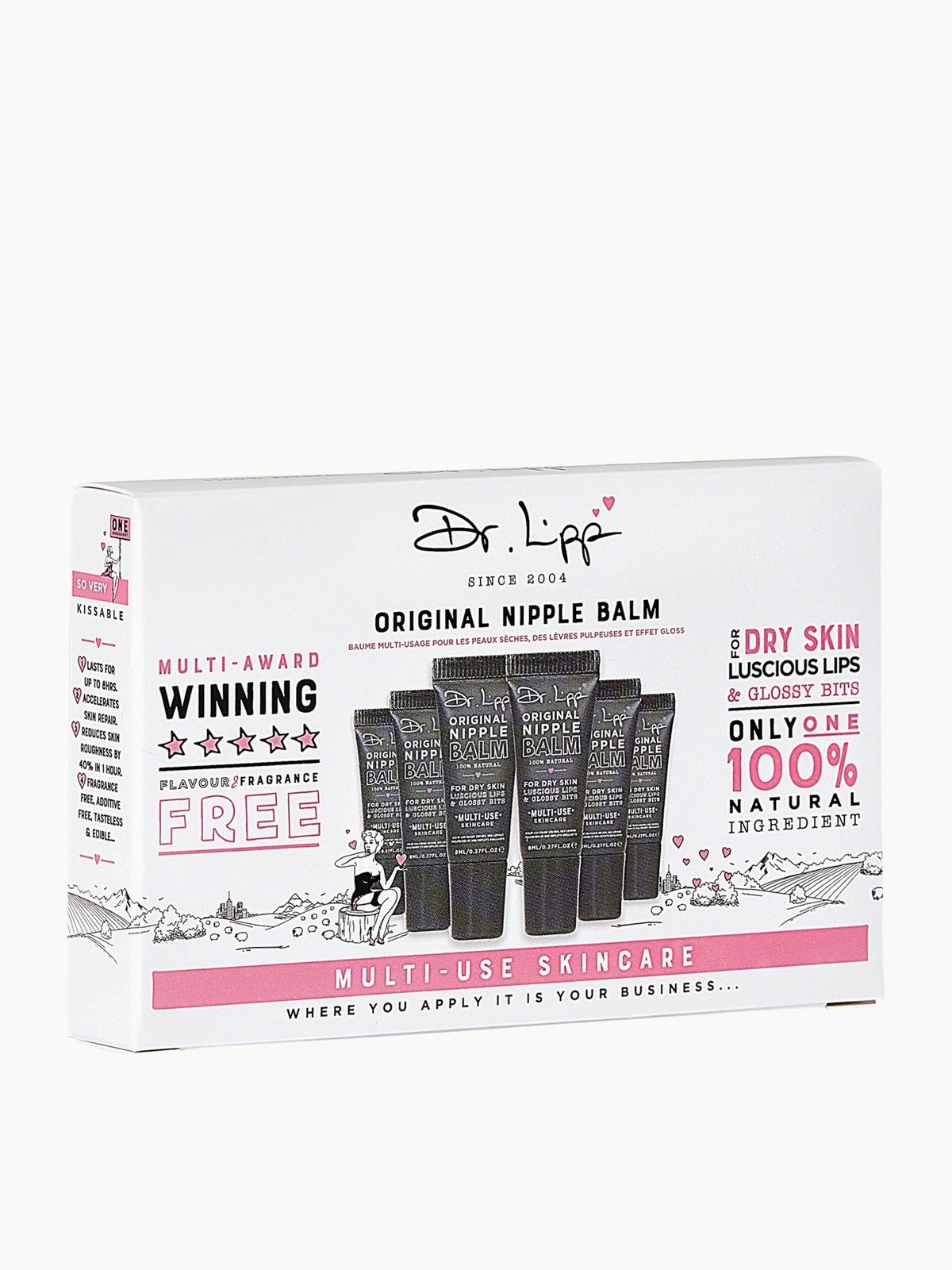 Dr. Lipp Pack Of 6 Minis, Original Nipple Balm For Luscious Lips & Glossy Bits