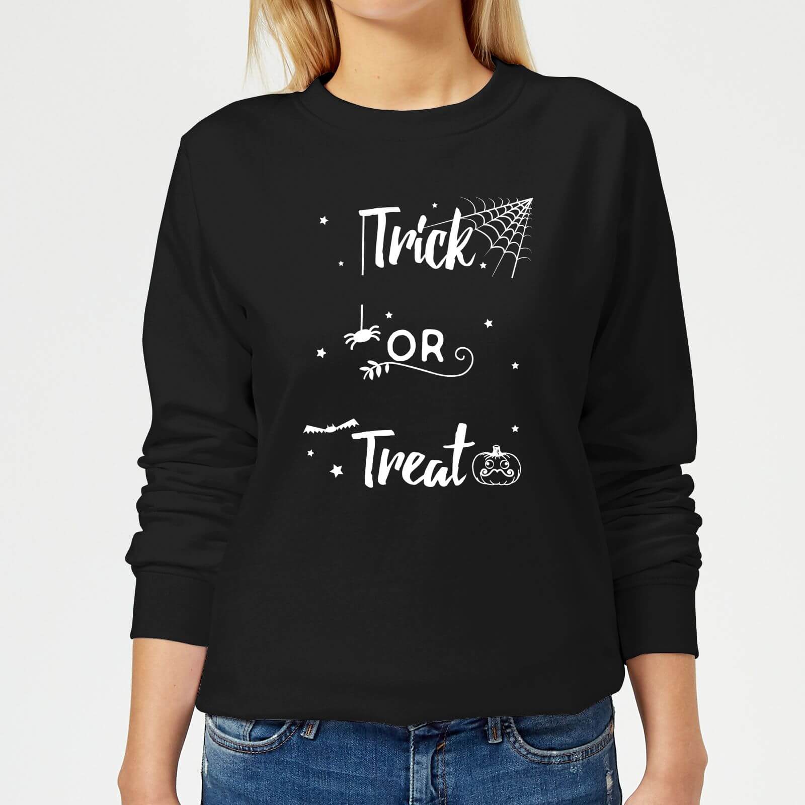 Trick Or Treat Spider Women's Sweatshirt - Black - 5XL - Nero