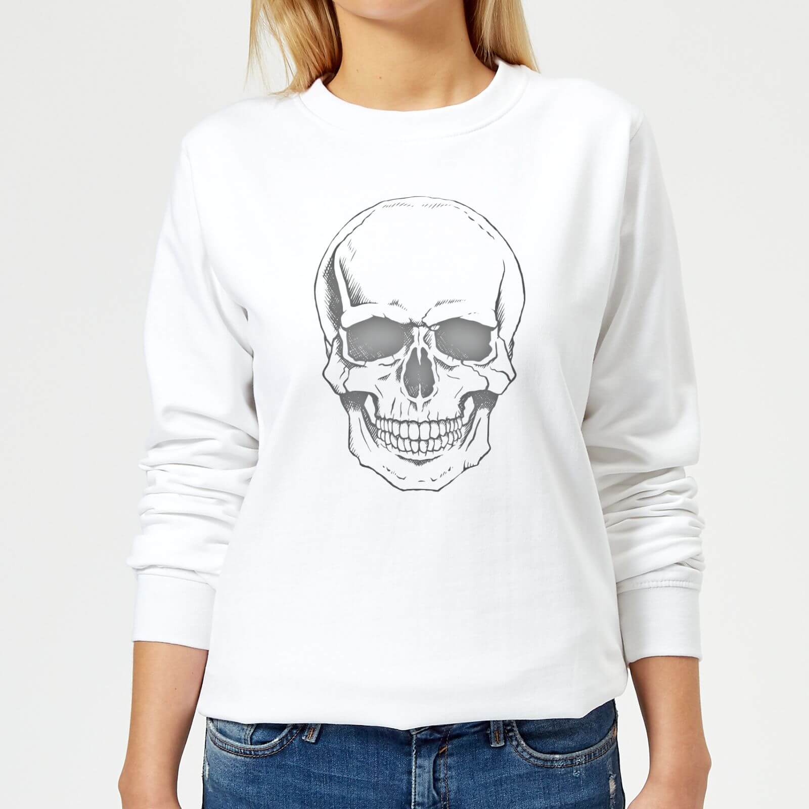 Skull Women's Sweatshirt - White - XS - White