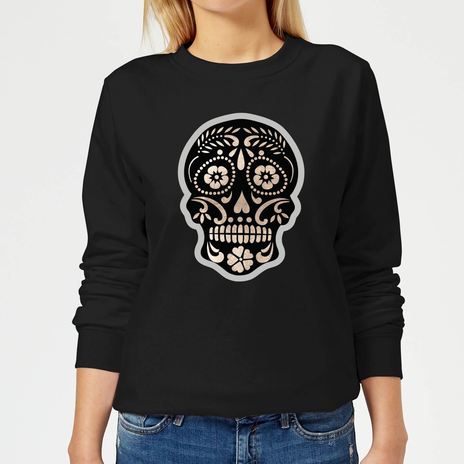 

Day Of The Dead Skull Women's Sweatshirt - Black - 5XL