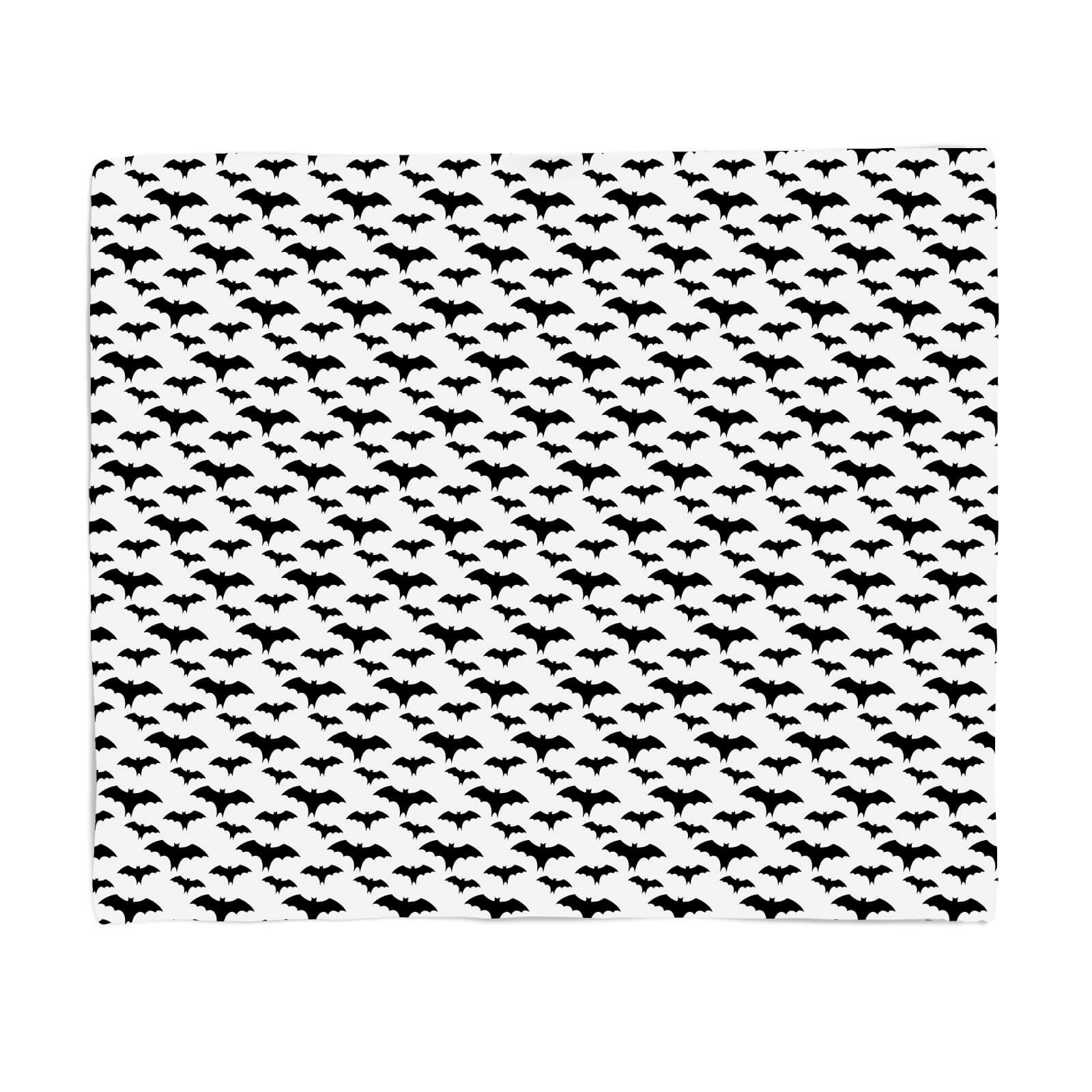 Black And White Bat Pattern Fleece Blanket - M