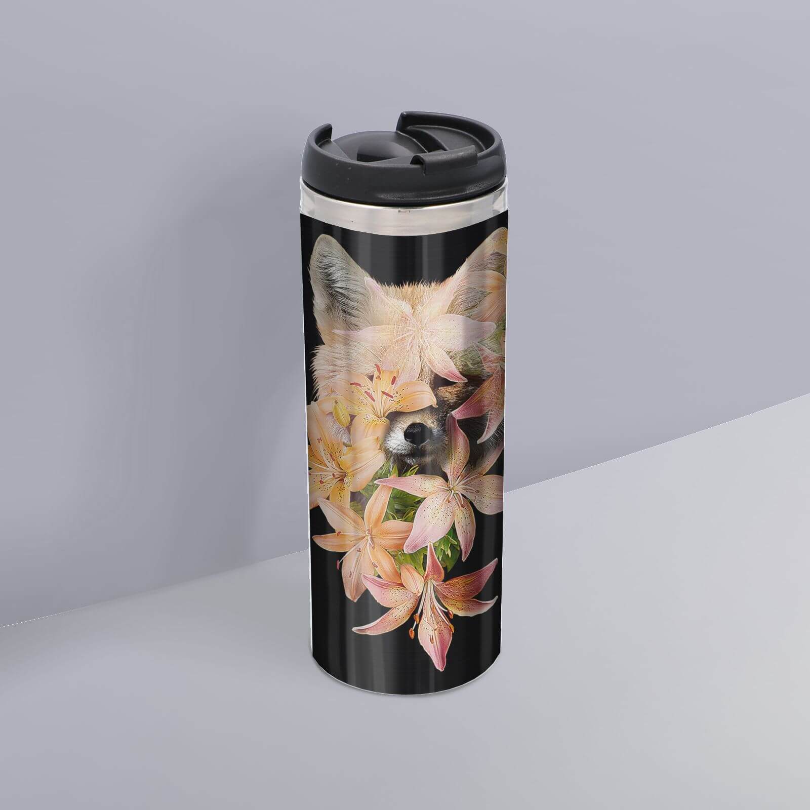 Foxy Flowers Thermo Insulated Travel Mug