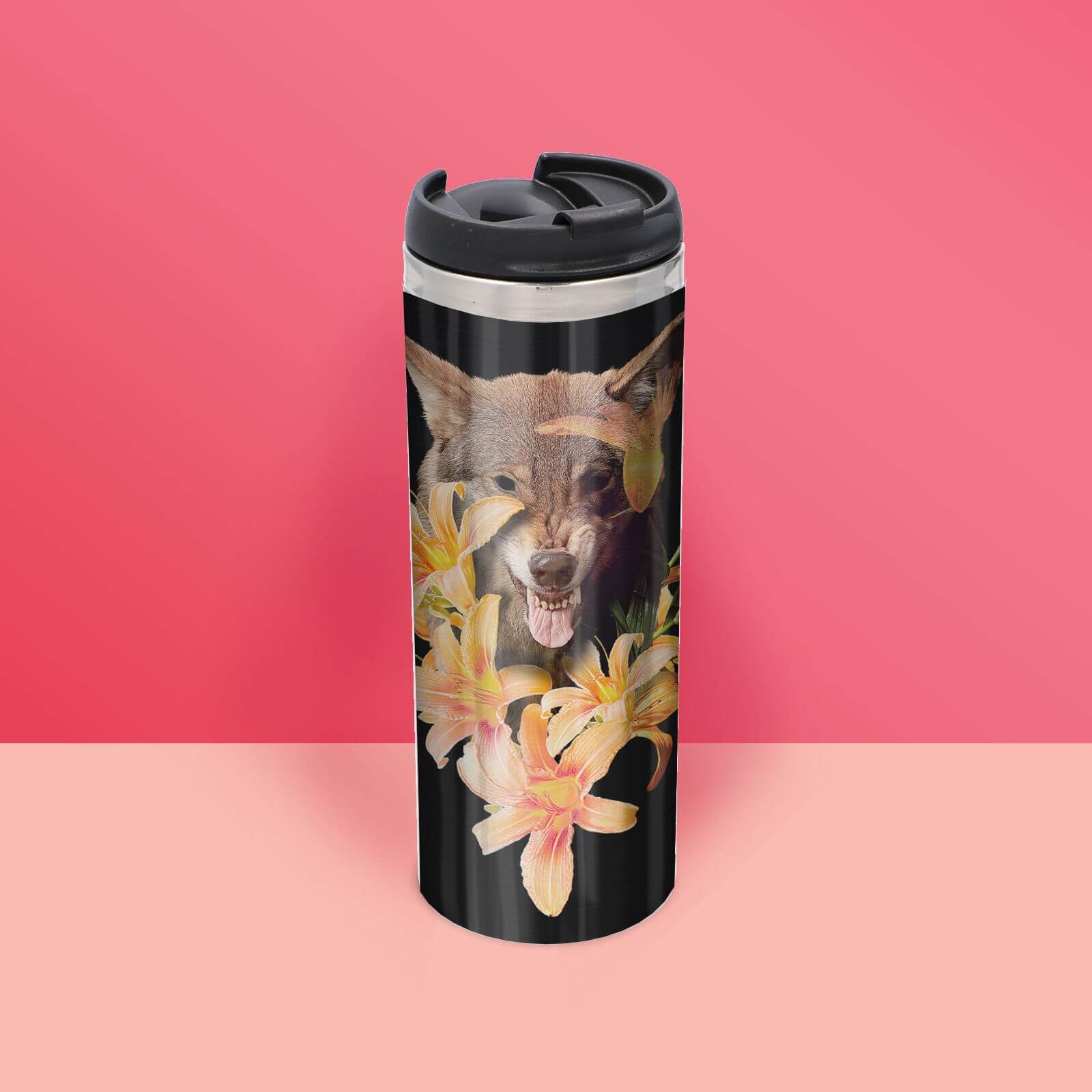 Wolfish Flowers Thermo Insulated Travel Mug