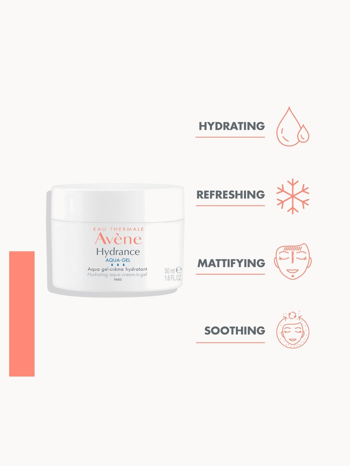 Avène Hydrance Aqua-Gel Moisturiser for Dehydrated Skin 50ml 3