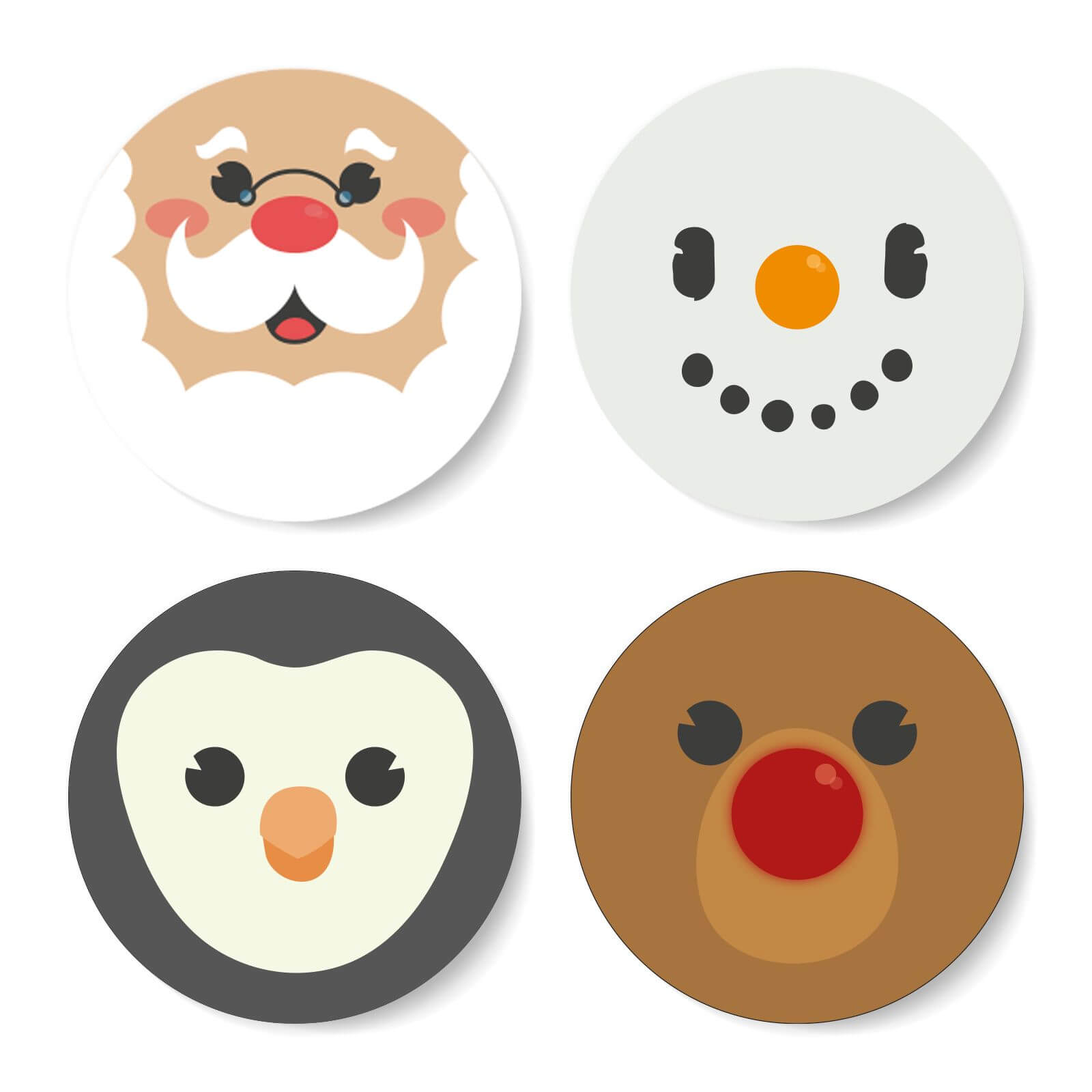 Christmas Character Round Coaster Set