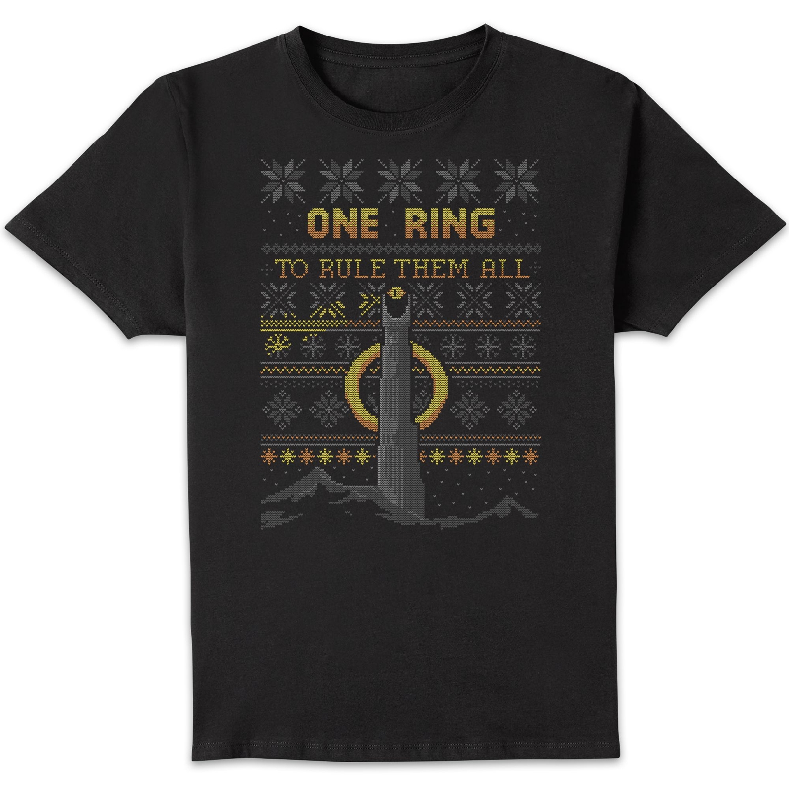 The Lord Of The Rings One Ring Men's Christmas T-Shirt in Black - S