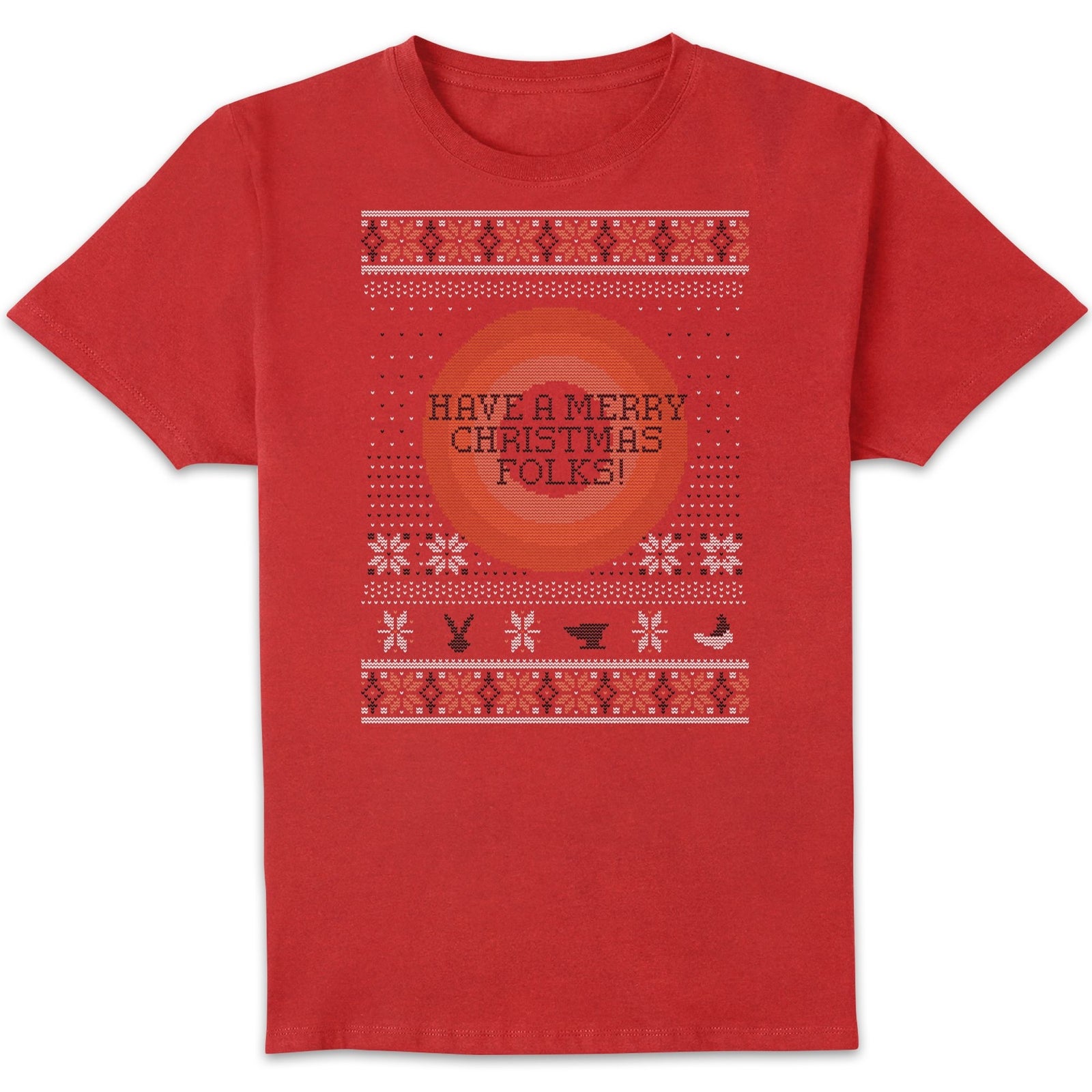 Looney Tunes Knit Homme Christmas T-shirt - Rouge