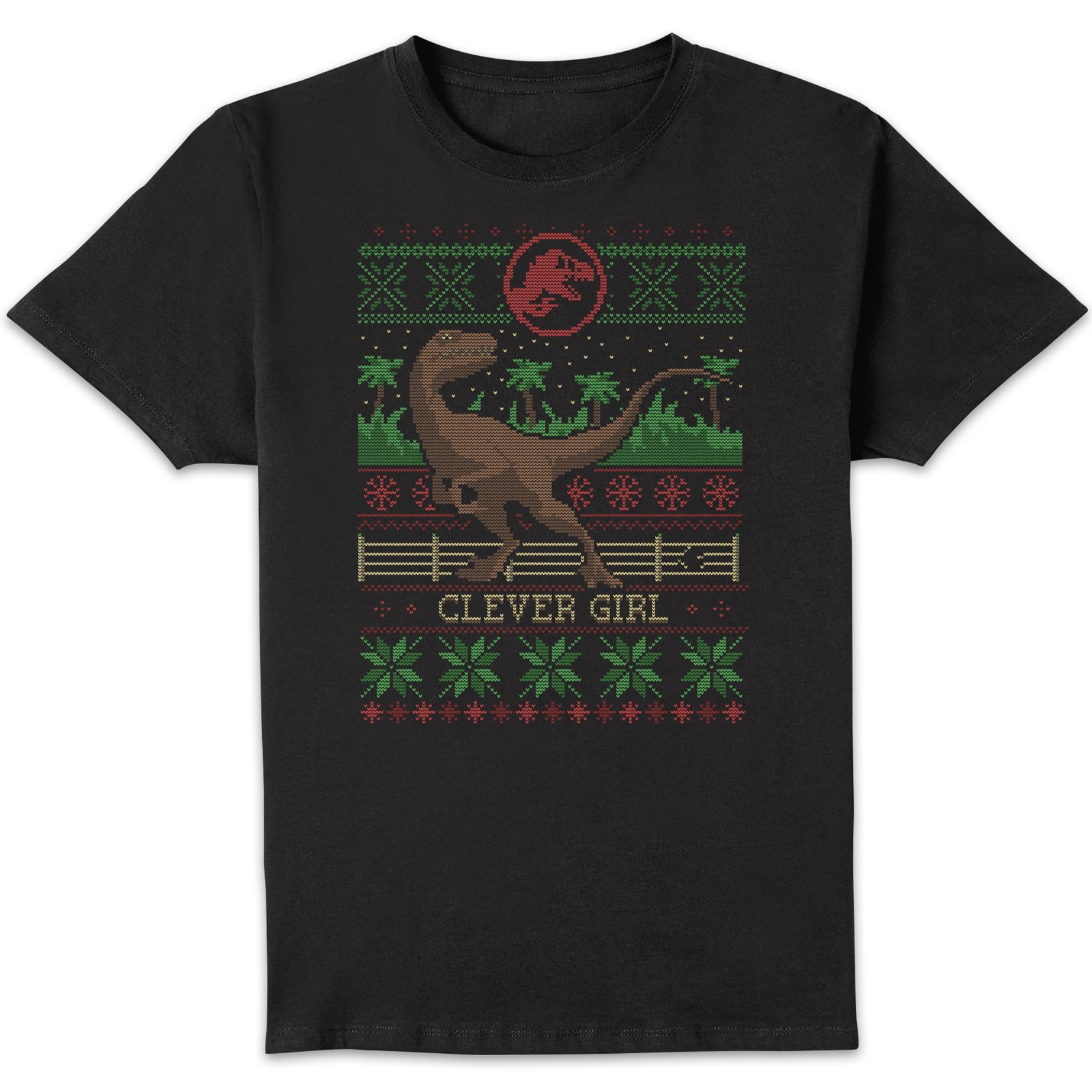 Jurassic Park Clever Girl Men's Christmas T-Shirt - Black - 3XL