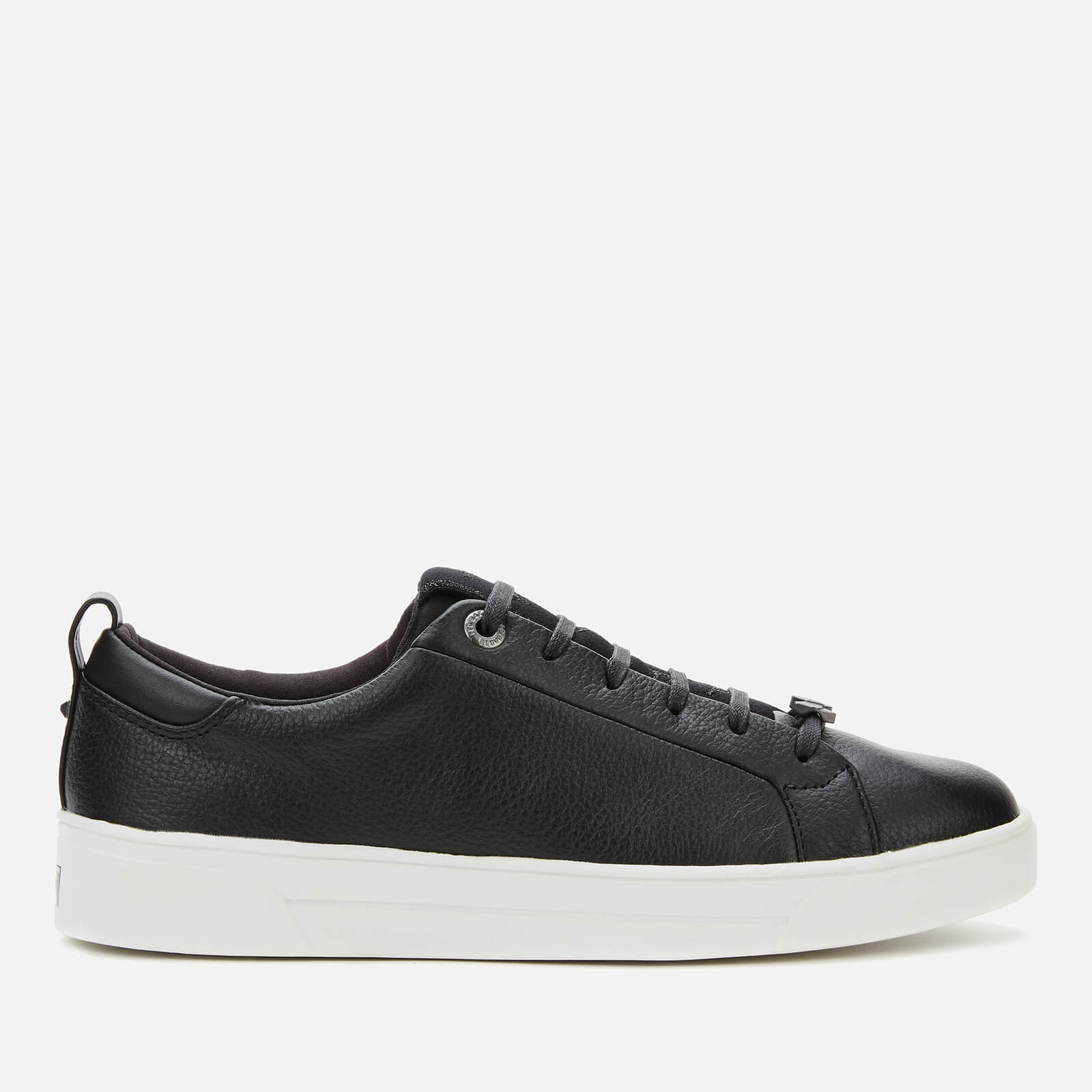 leather trainers womens black