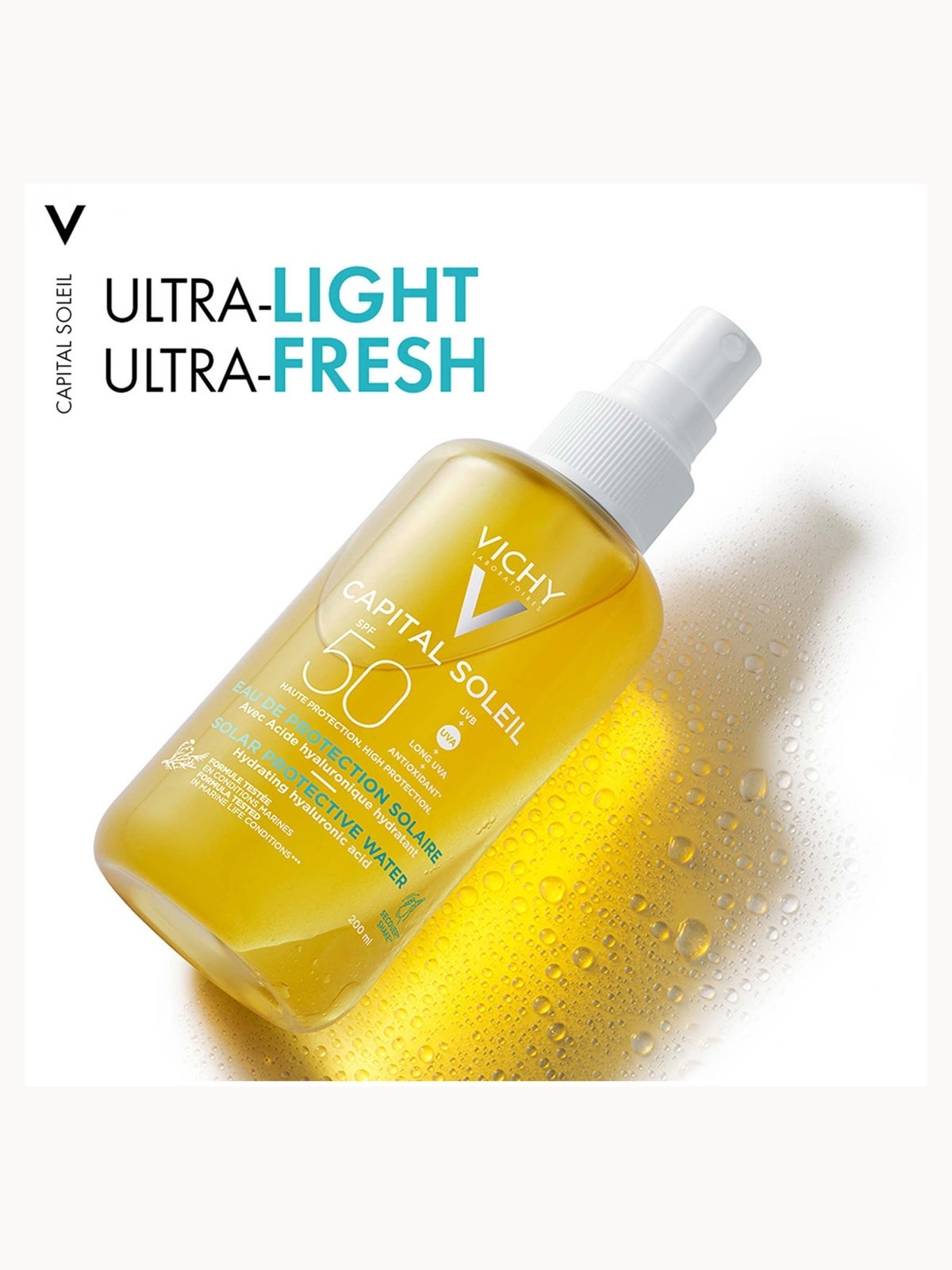 VICHY Capital Soleil Solar Protective Water Hydrating SPF50 200ml 3