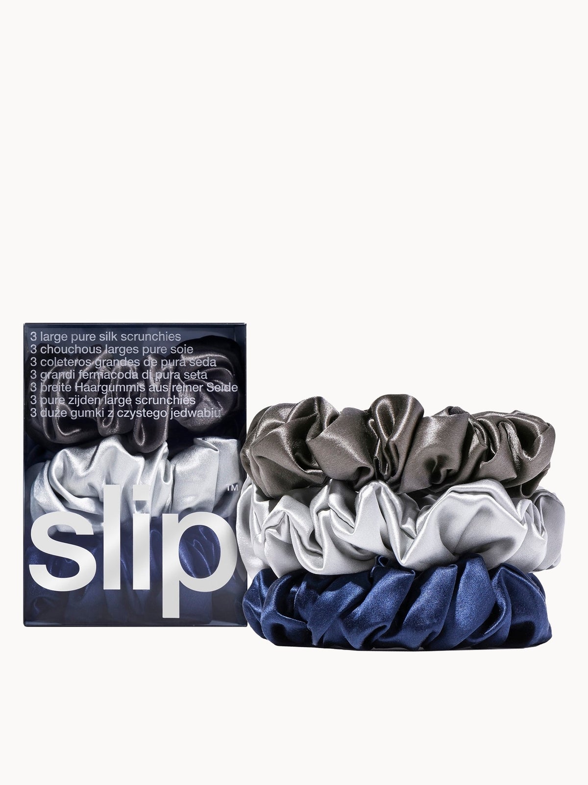 Slip Silk Large Scrunchies (Various Colours) - Midnight