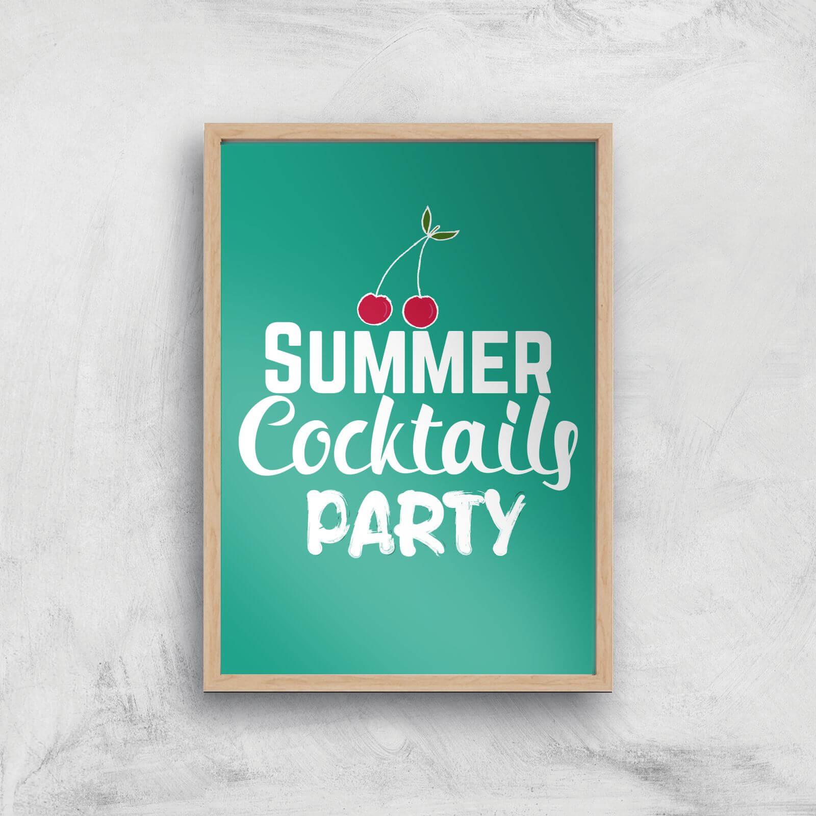 Summer Cocktails Party Art Print - A2 - White Frame