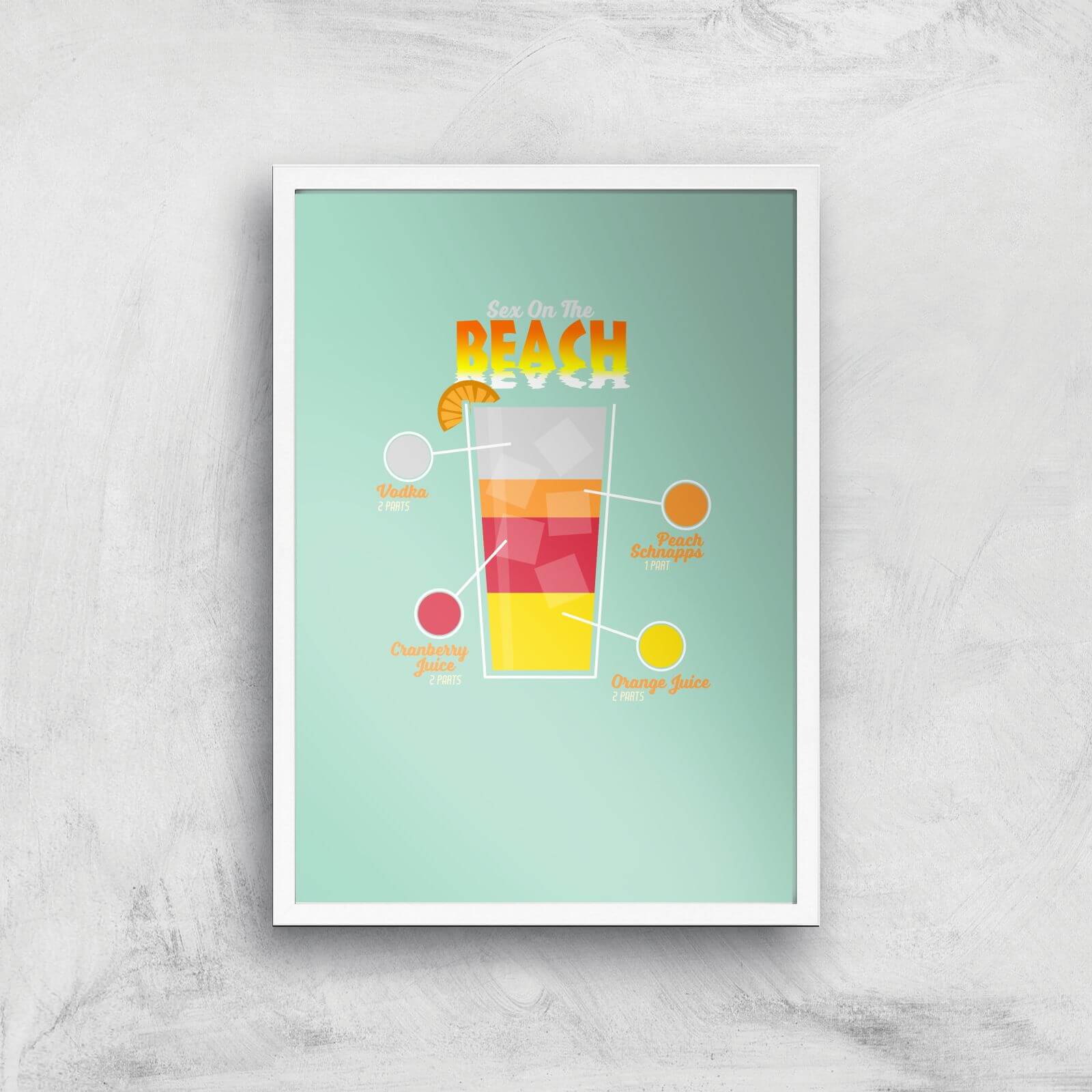 Infographic Sex On The Beach Art Print - A2 - White Frame