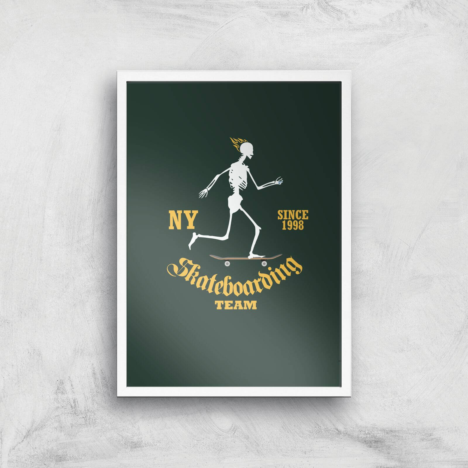 Skateboarding Team Art Print - A2 - White Frame