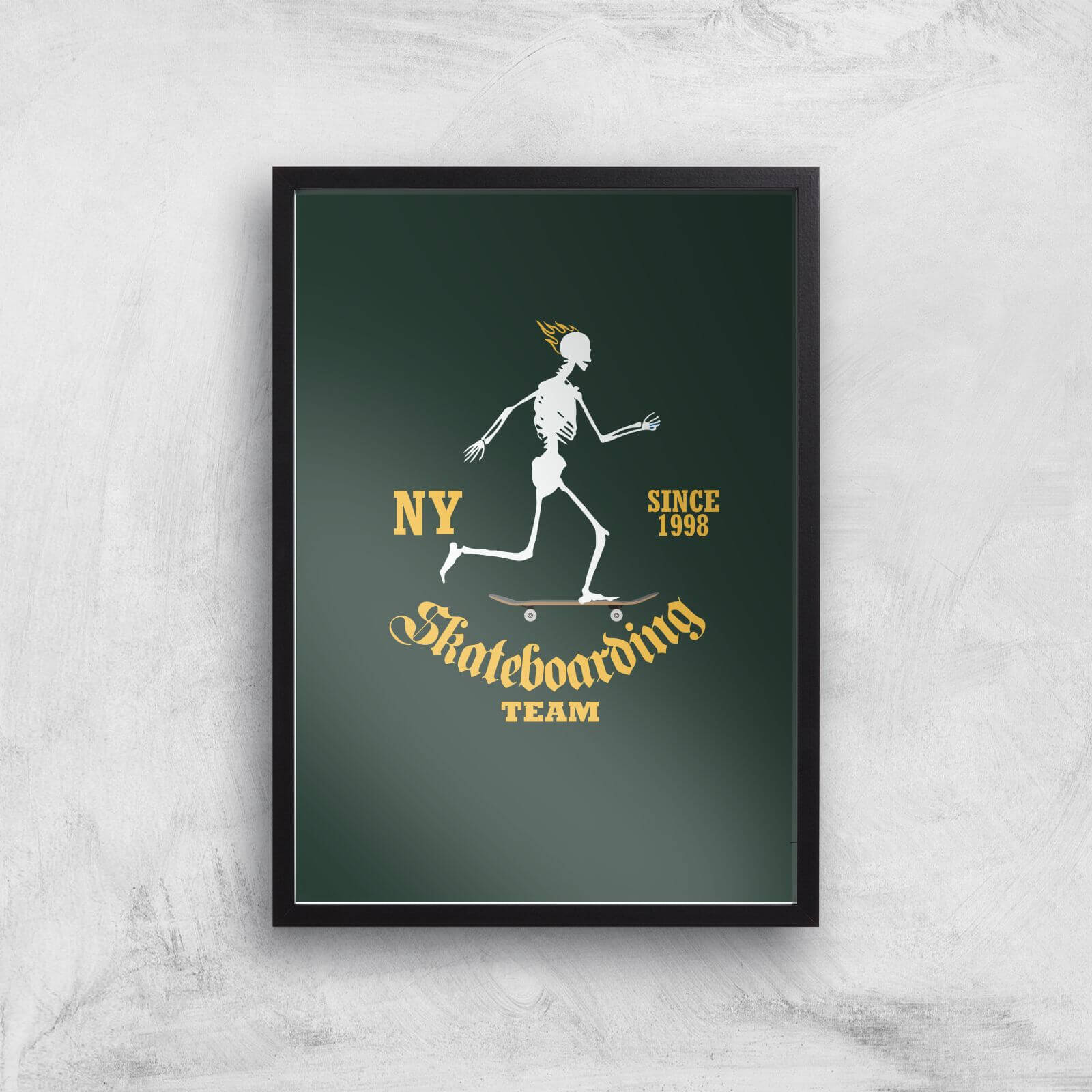 Skateboarding Team Art Print - A3 - Black Frame