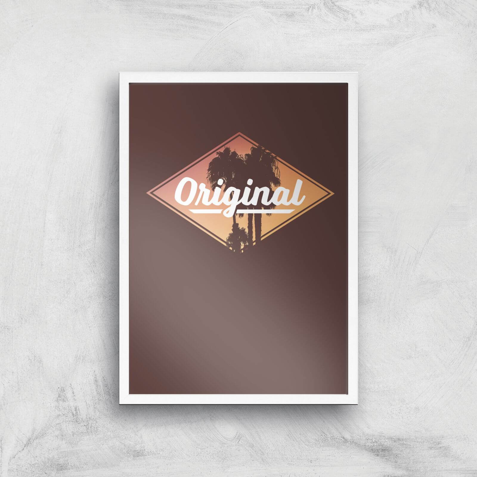 Original Palm Trees Art Print - A3 - White Frame