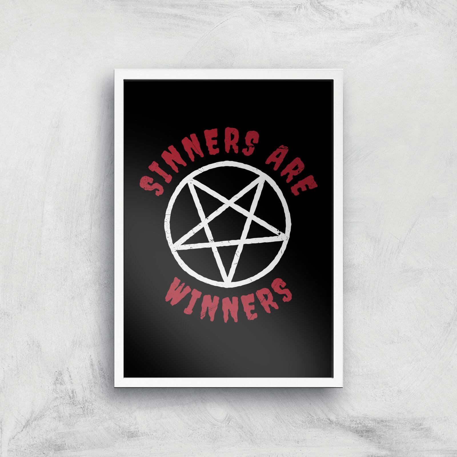 Sinners Are Winners Art Print - A3 - White Frame