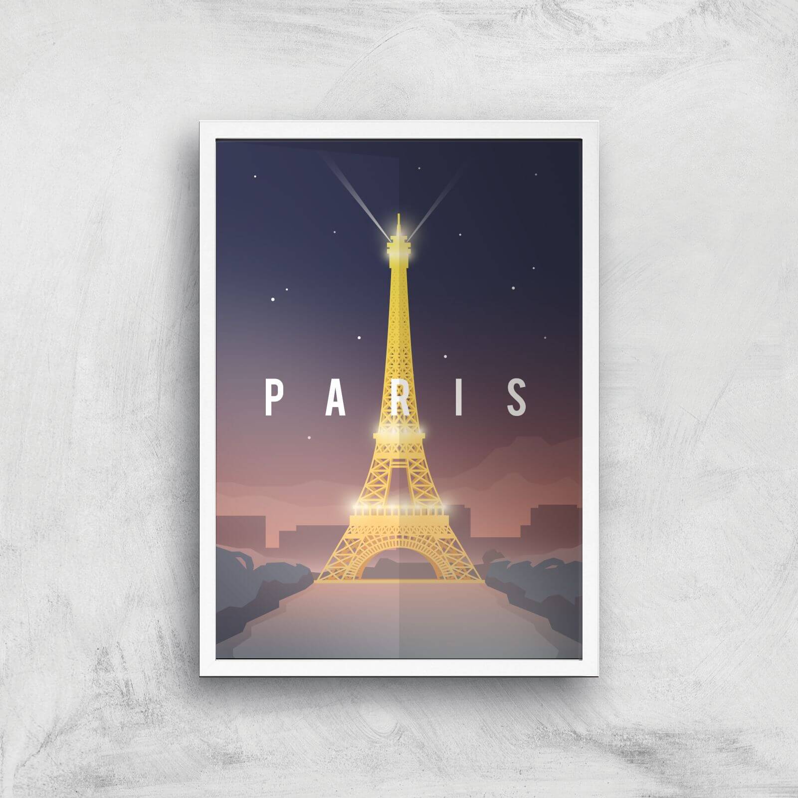 Visit... Paris Giclée Art Print - A3 - White Frame
