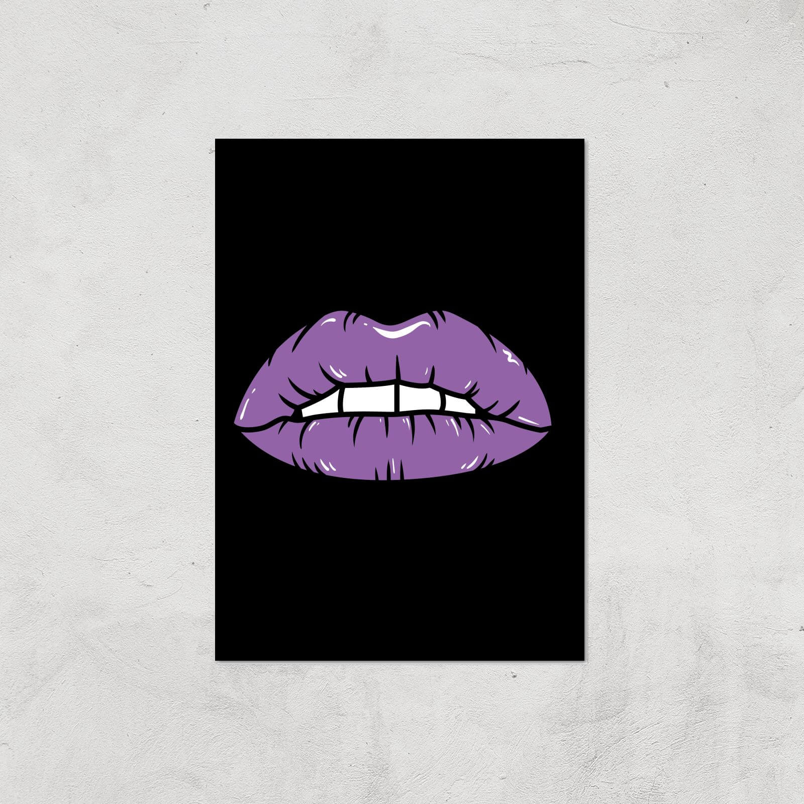 Purple Lips Giclée Art Print - A3 - Print Only