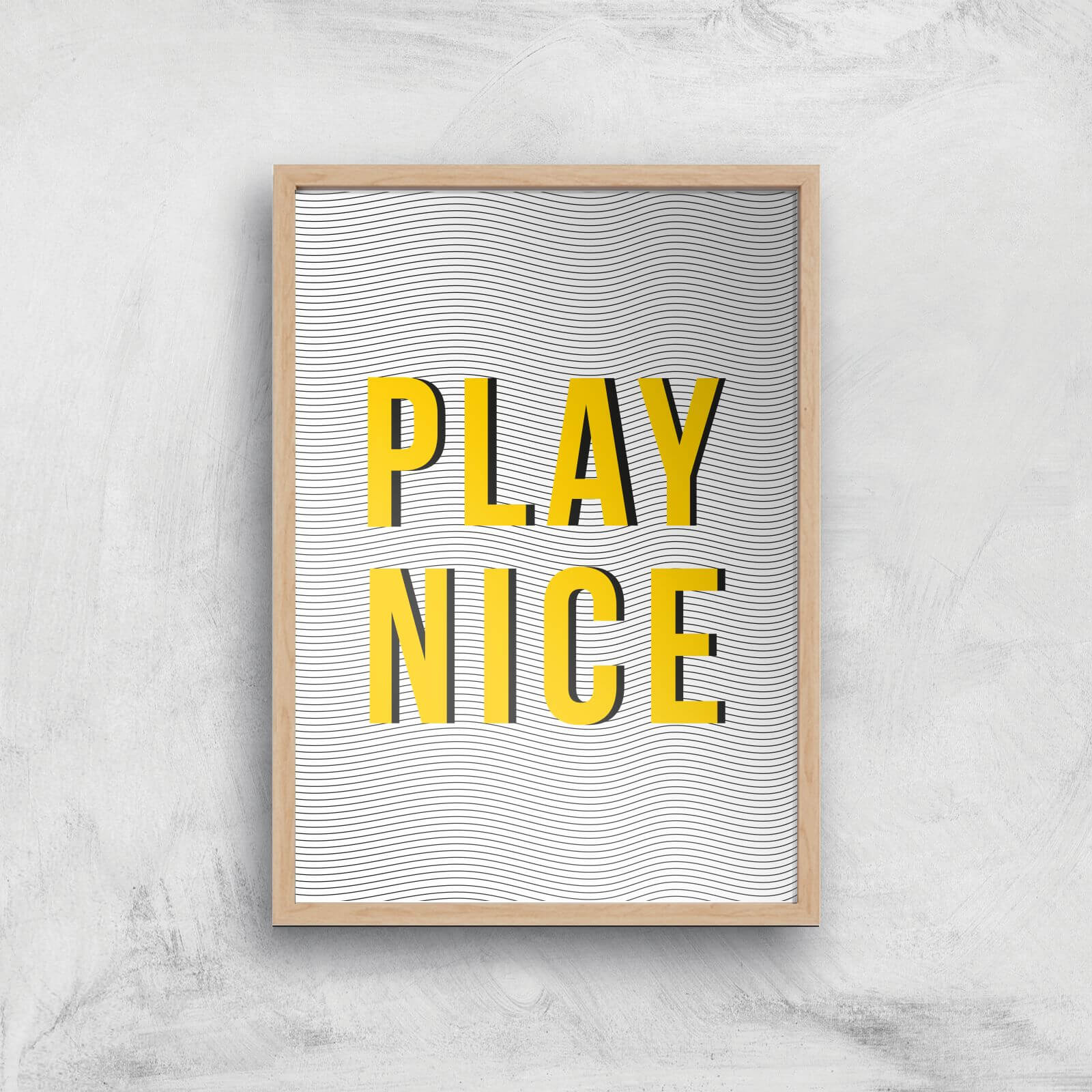 Play Nice Giclée Art Print - A3 - Wooden Frame