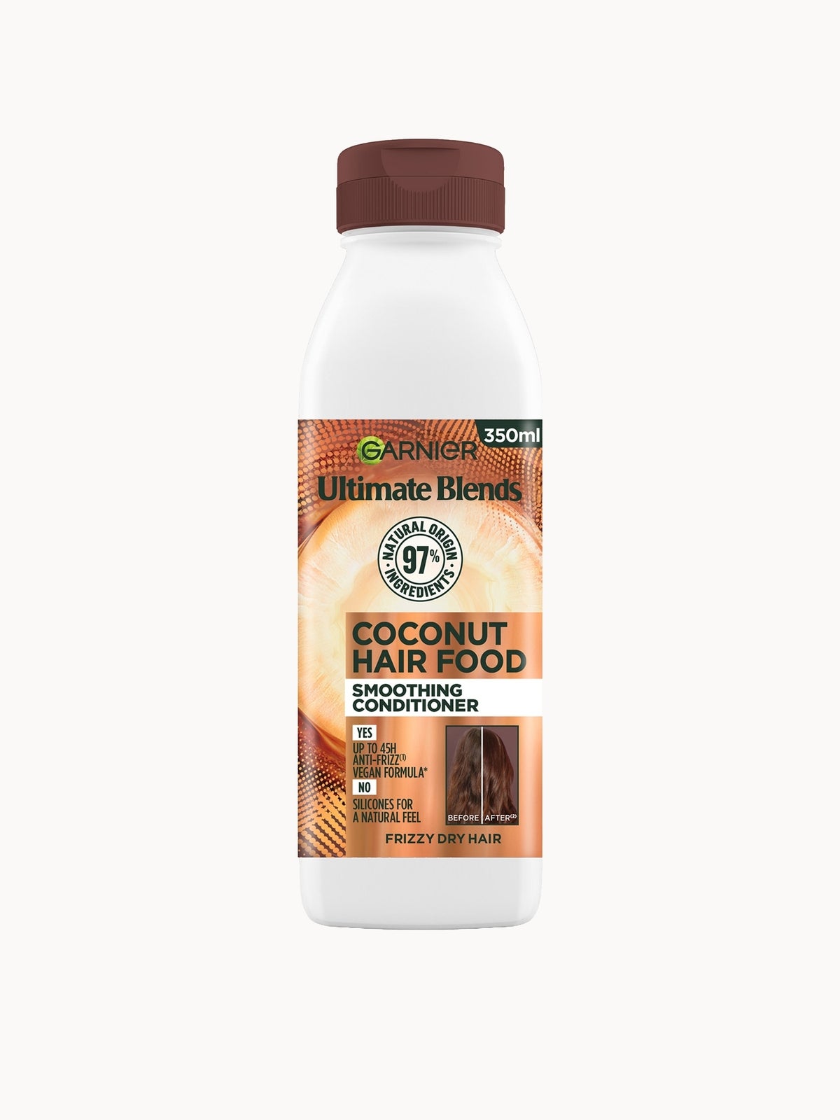 Garnier Ultimate Blends Smoothing Hair Food Coconut Natural Conditioner 350ml - Image 2