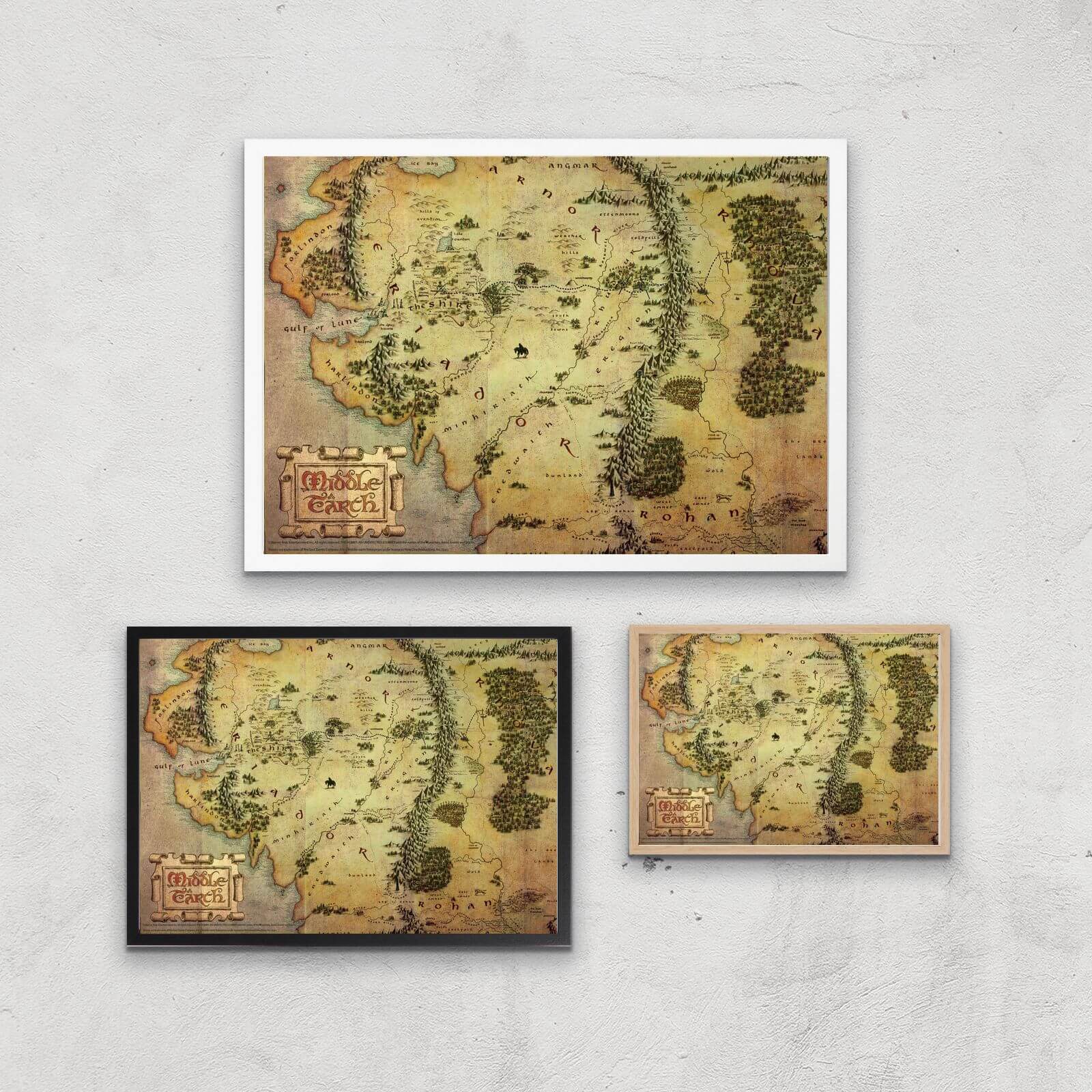 Lord Of The Rings Map Giclee Art Print - A2 - Print Only