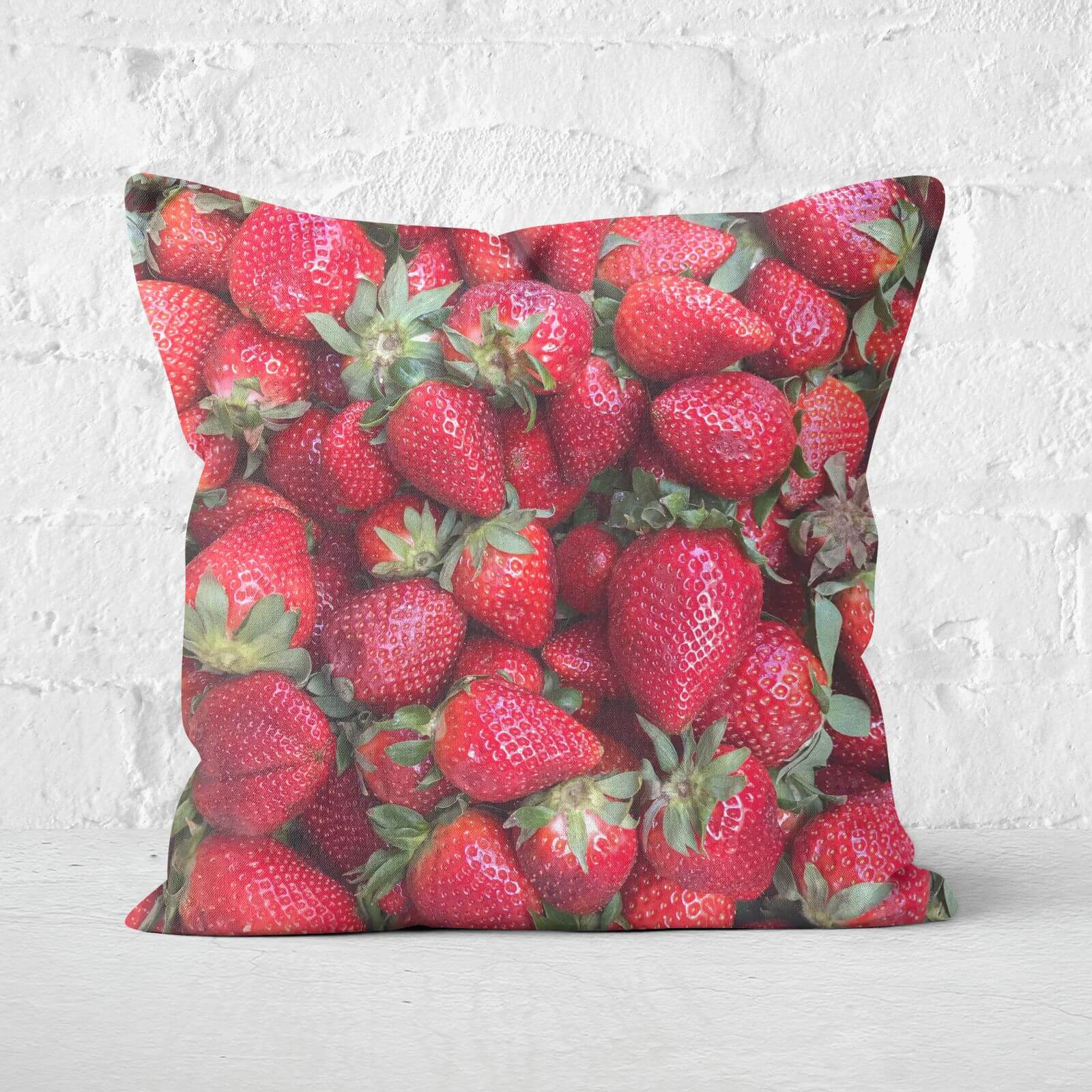 Strawberries Square Cushion - 60x60cm - Soft Touch