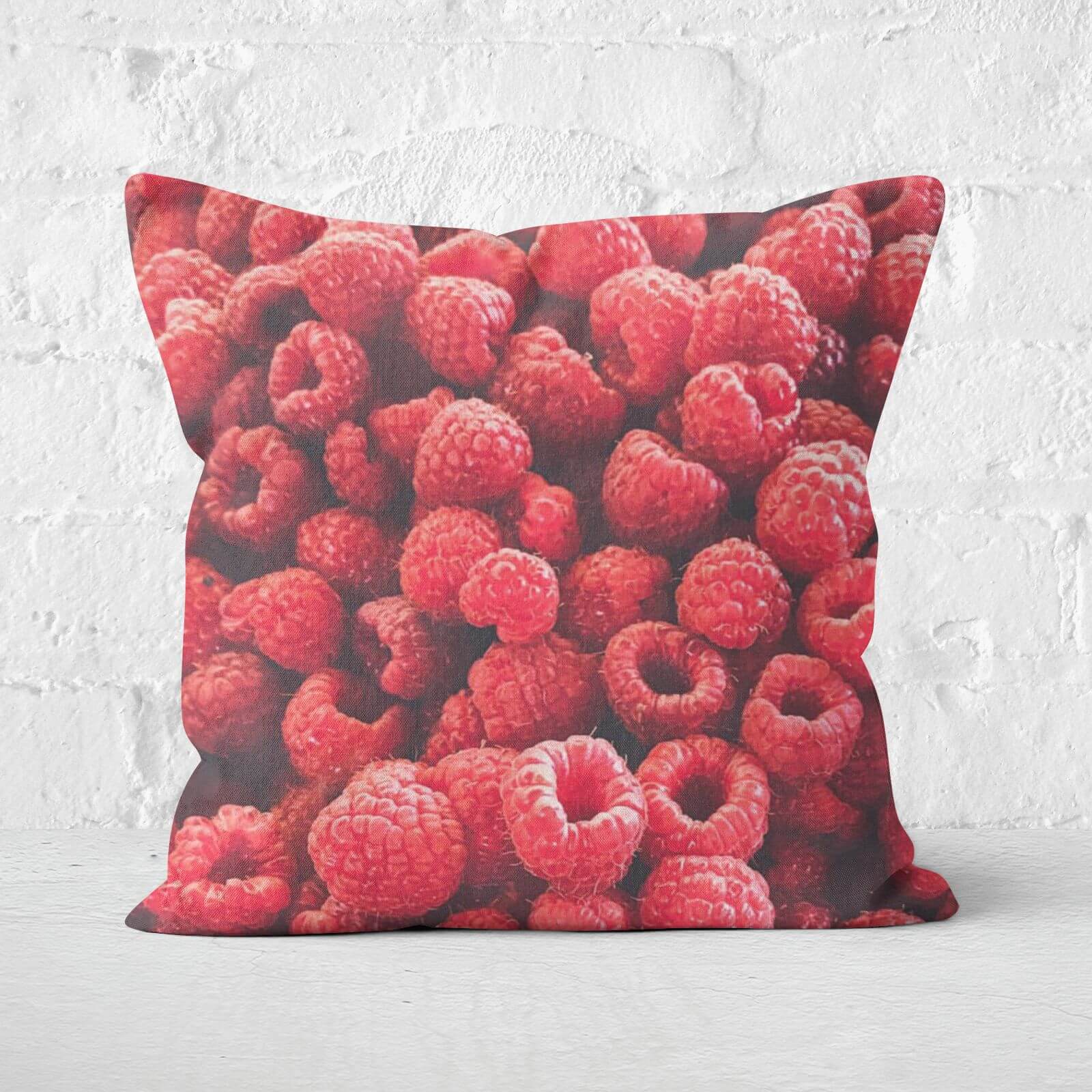 Raspberries Square Cushion - 60x60cm - Soft Touch