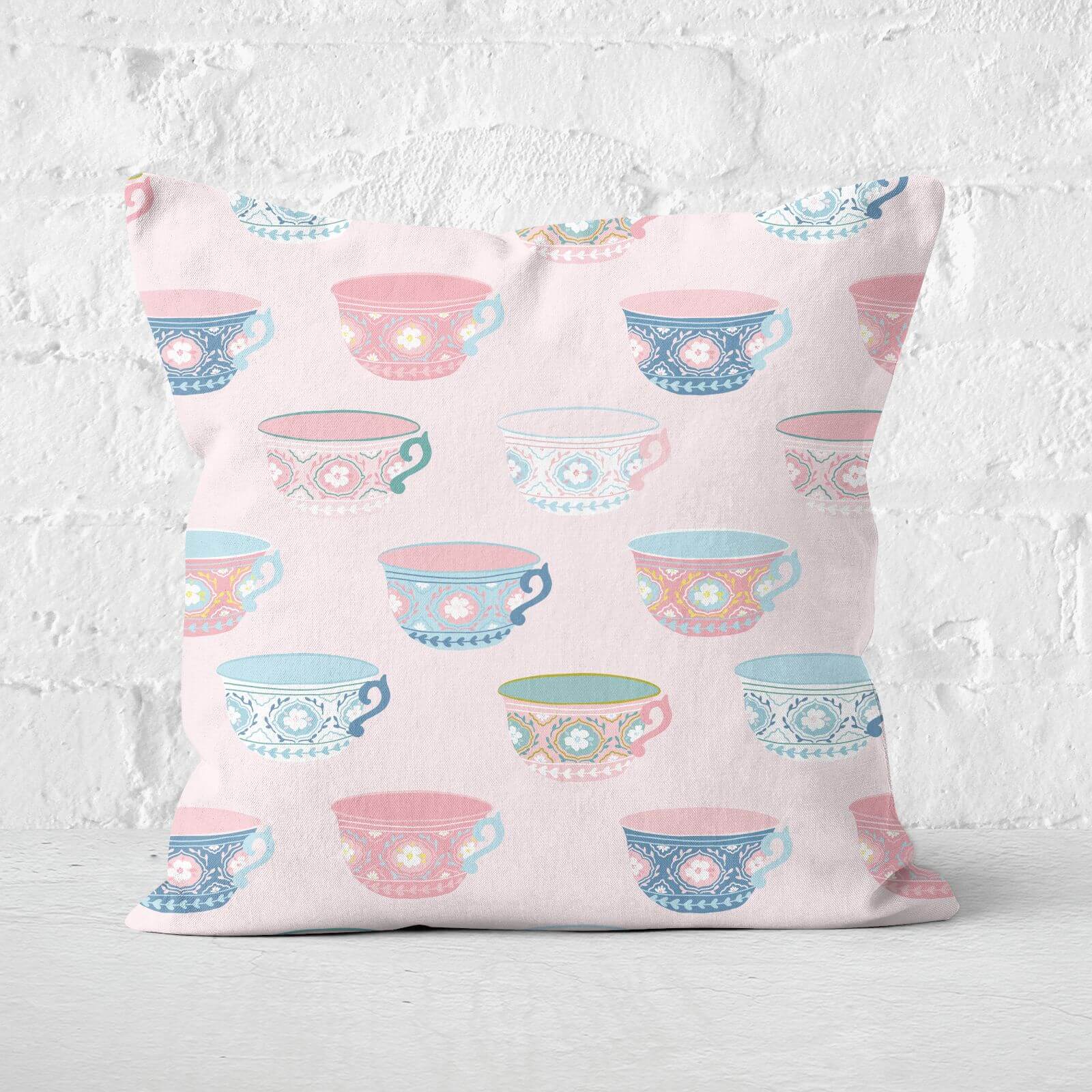 Tea Cup Square Cushion - 40x40cm - Soft Touch