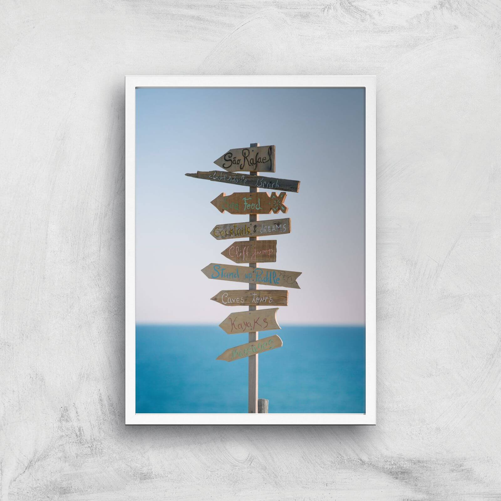 Good Times Signs Giclee Art Print - A3 - White Frame