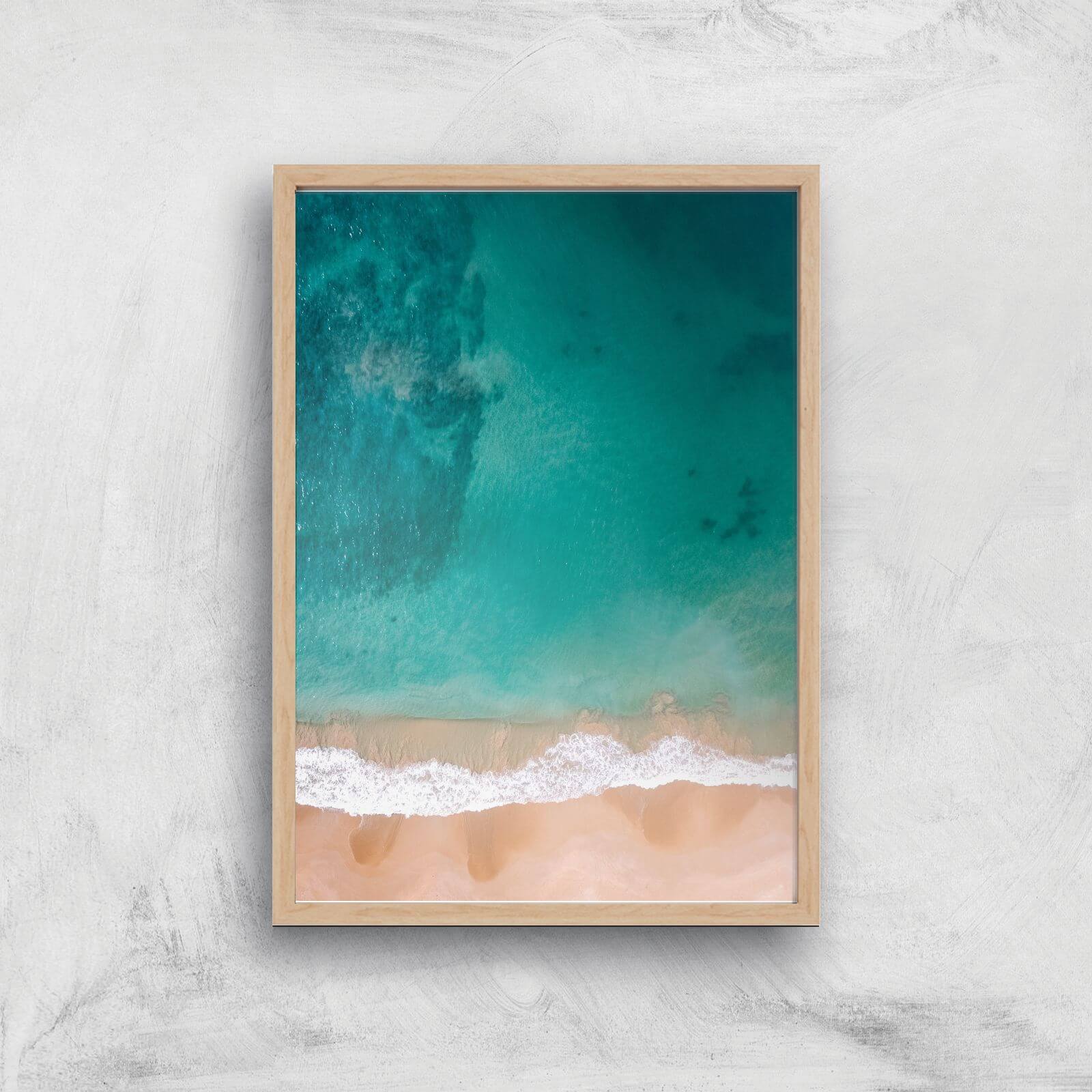 Beach Giclee Art Print - A4 - Wooden Frame