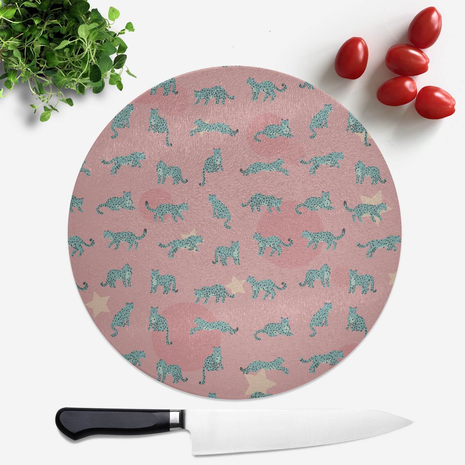Cosmic Leopard Round Chopping Board