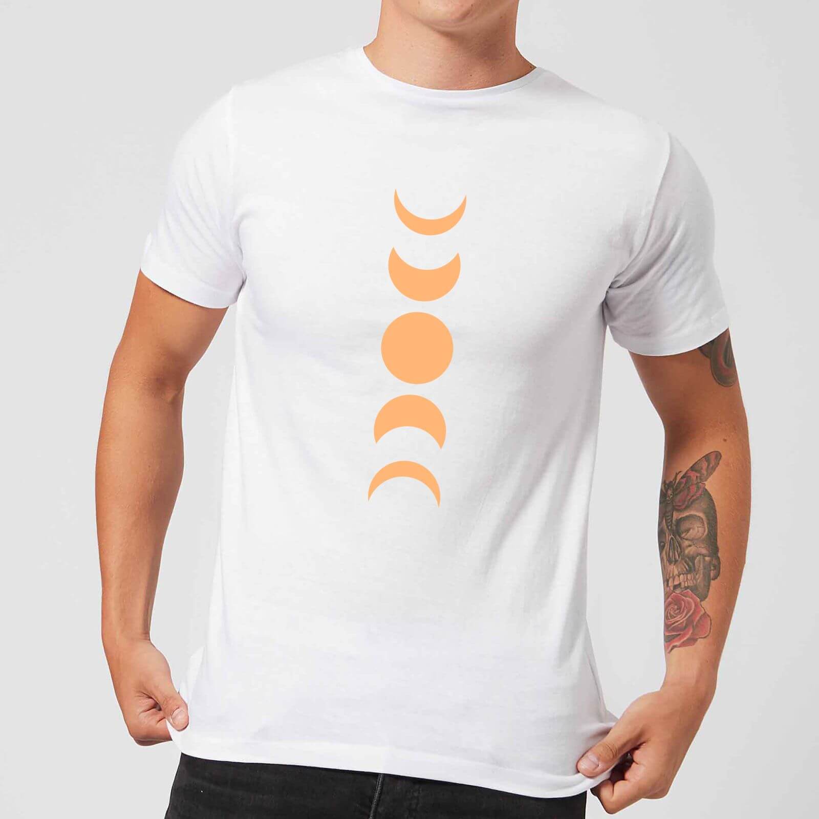 Abstract Moon Phase Men's T-Shirt - White - XXL - White