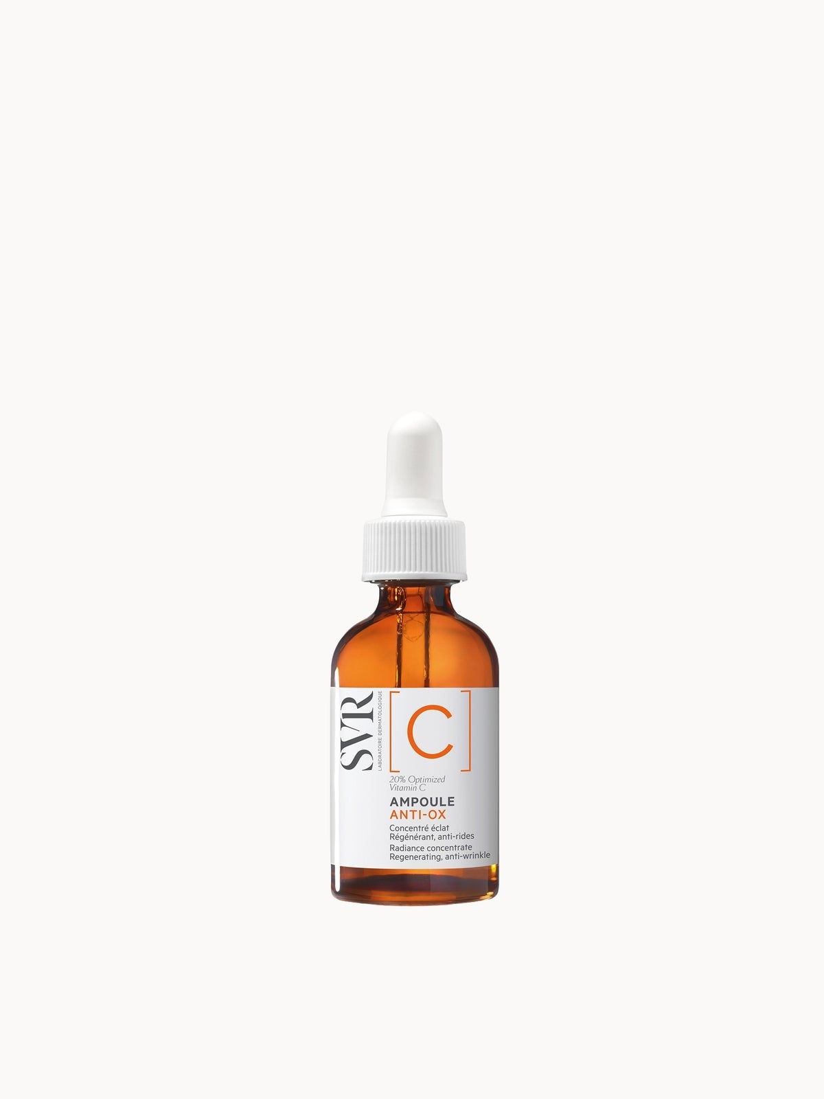 SVR [C] Ampoule Anti-Ox 20% Vitamin C Regenerating Anti-Wrinkle Face Serum for Dull, Tired, Uneven Skin, 30 ml