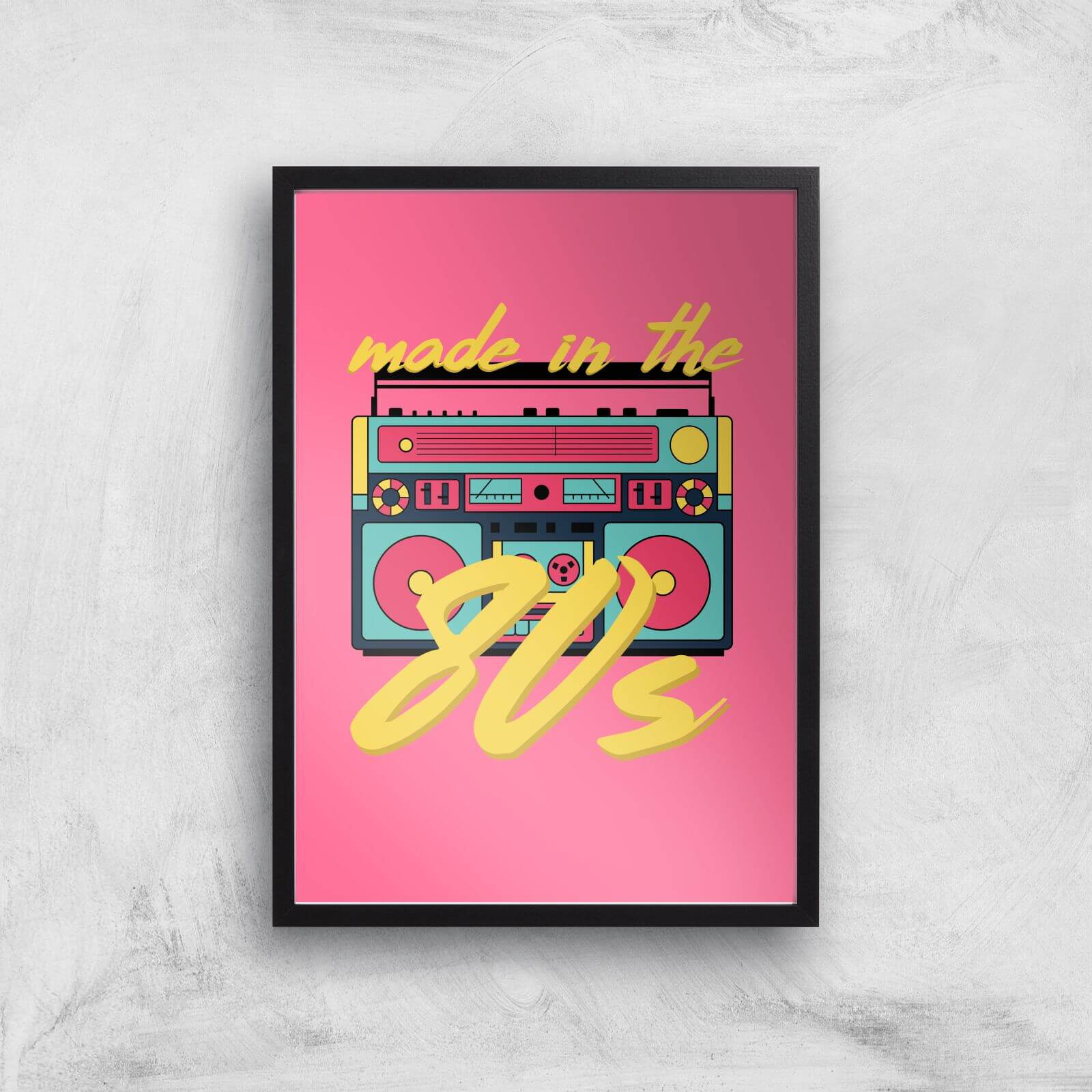 Made In The 80s Boombox Art Print - A3 - Black Frame
